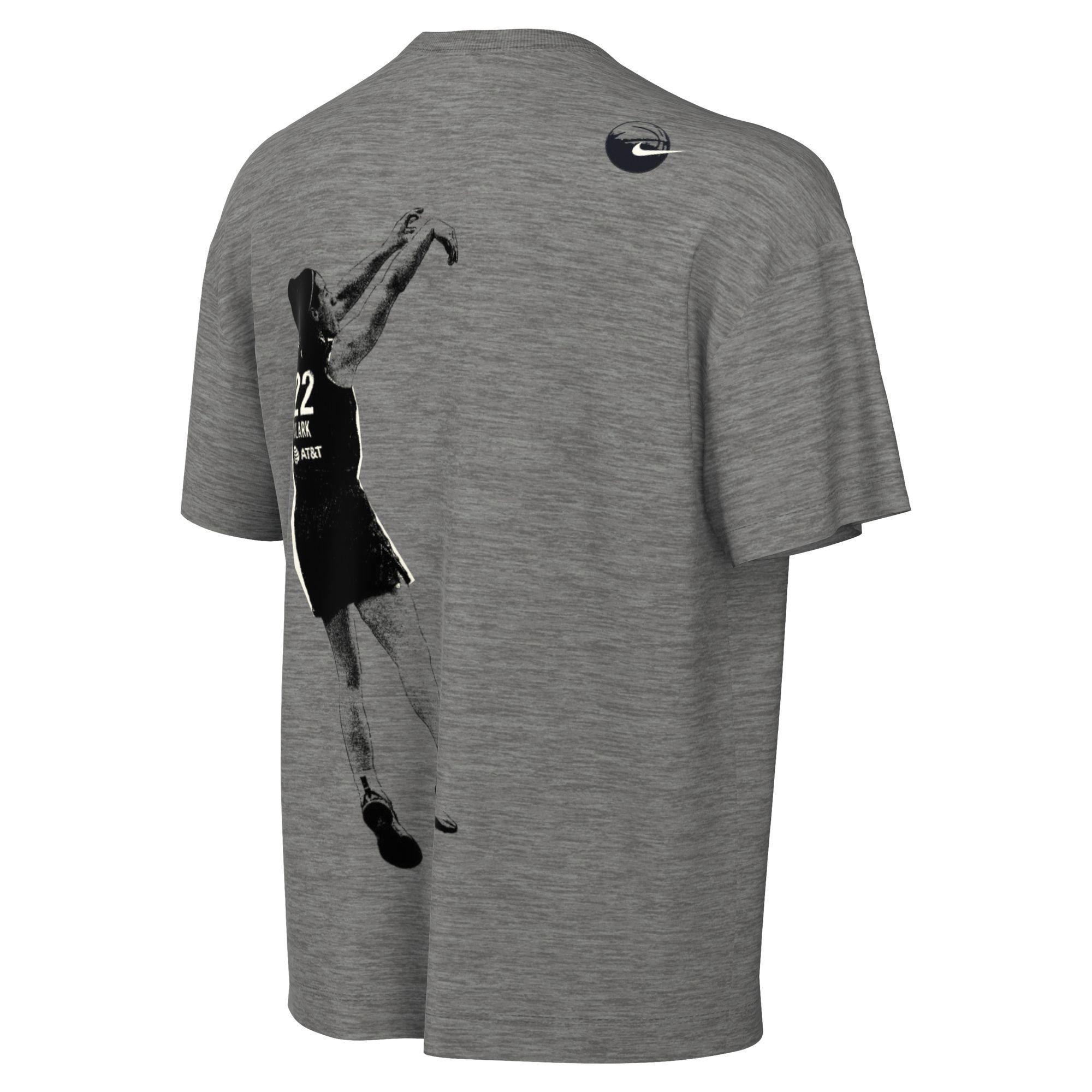 Nike Caitlin Blue Dri-FIT Big Kids' Tee - GREY/BLACK