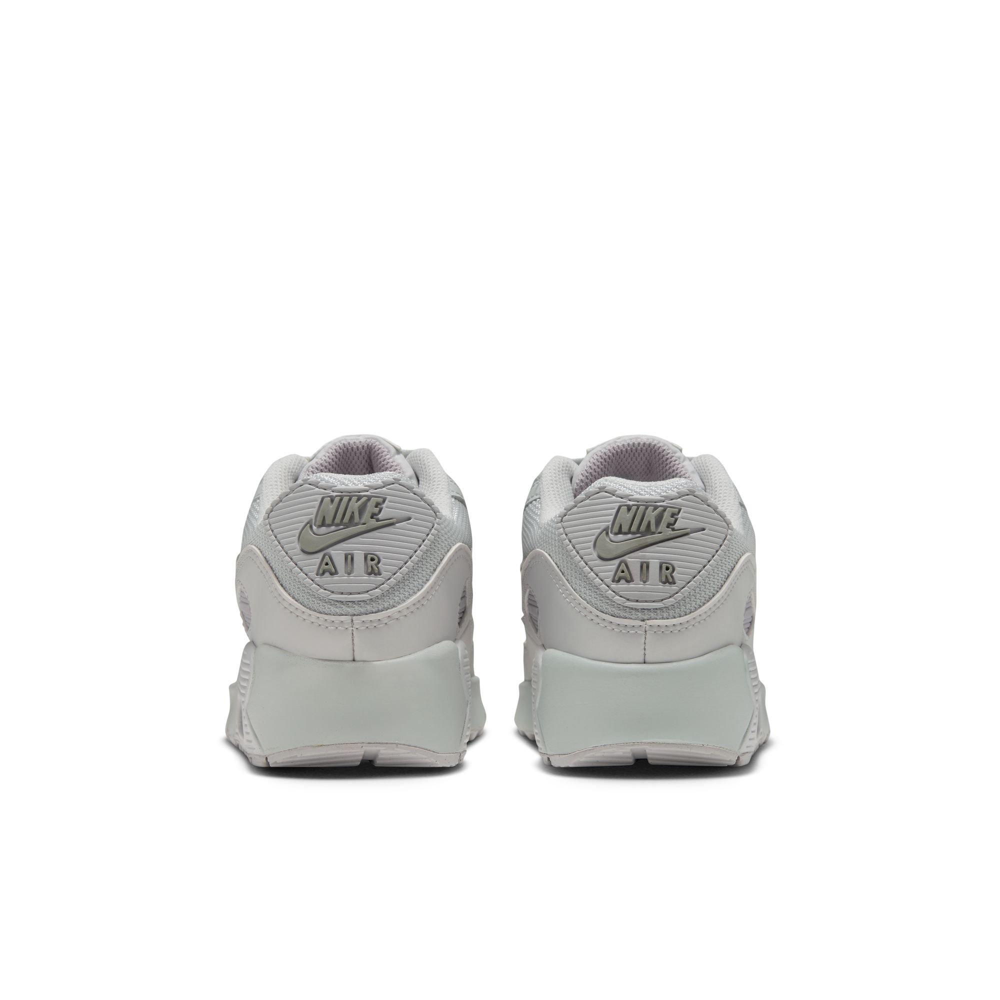 Nike Air Max 90 "Photon Dust/Metallic Silver/Vast Grey" Grade School Girls' Shoe - WHITE/SILVER