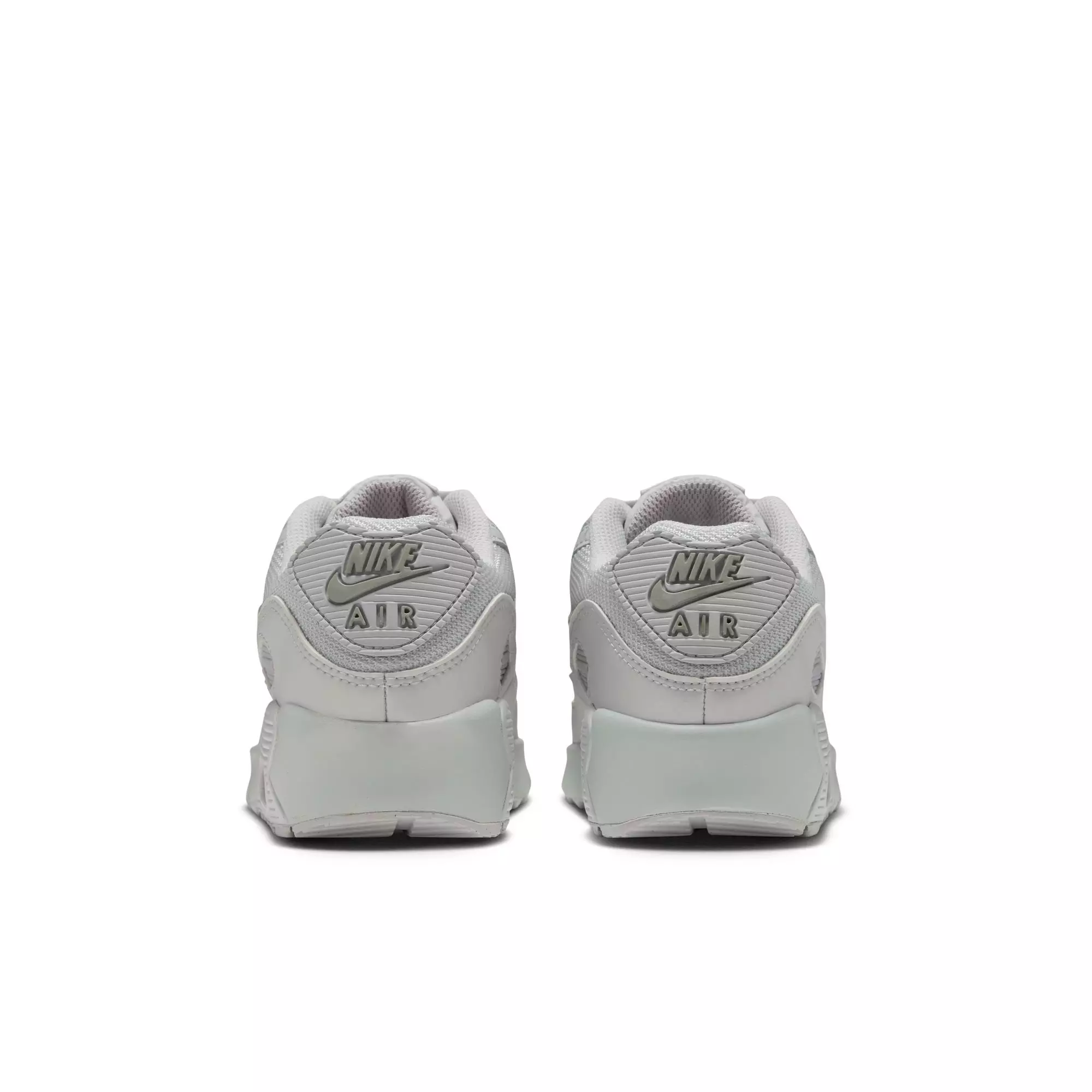 Nike Air Max 90 "Photon Dust/Metallic Silver/Vast Grey" Grade School Girls' Shoe - WHITE/SILVER