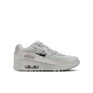 Nike Air Max 90 "Photon Dust/Metallic Silver/Vast Grey" Grade School Girls' Shoe - WHITE/SILVER