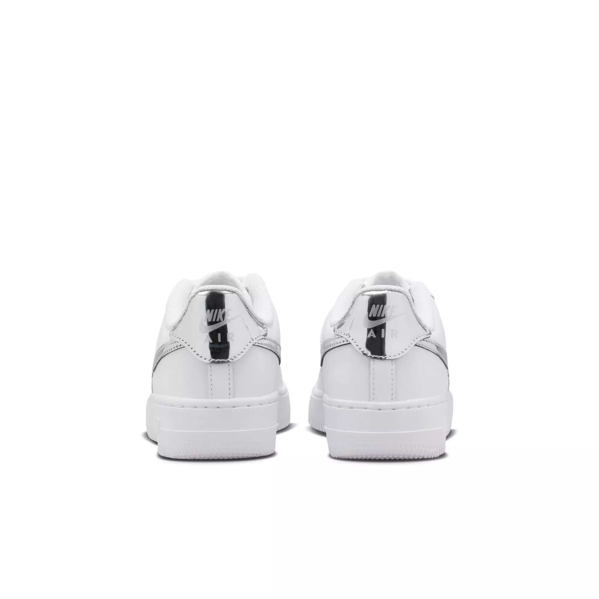 Nike Air Force 1 "White/Metallic Silver" Grade School Girls' Shoe - WHITE/SILVER