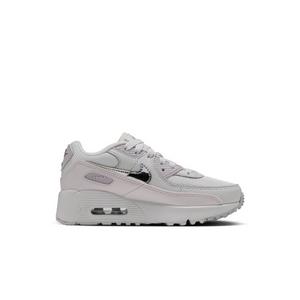 Nike Air Max 90 "Photon Dust/Metallic Silver/Vast Grey" Preschool Girls' Shoe - WHITE/SILVER