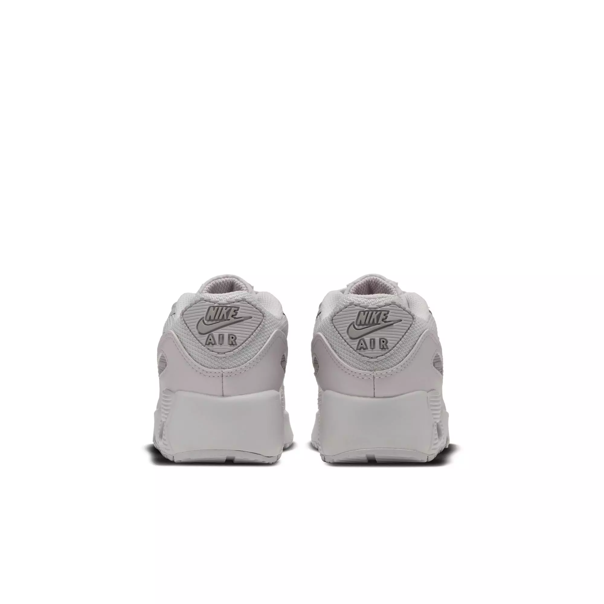 Nike Air Max 90 "Photon Dust/Metallic Silver/Vast Grey" Preschool Girls' Shoe - WHITE/SILVER