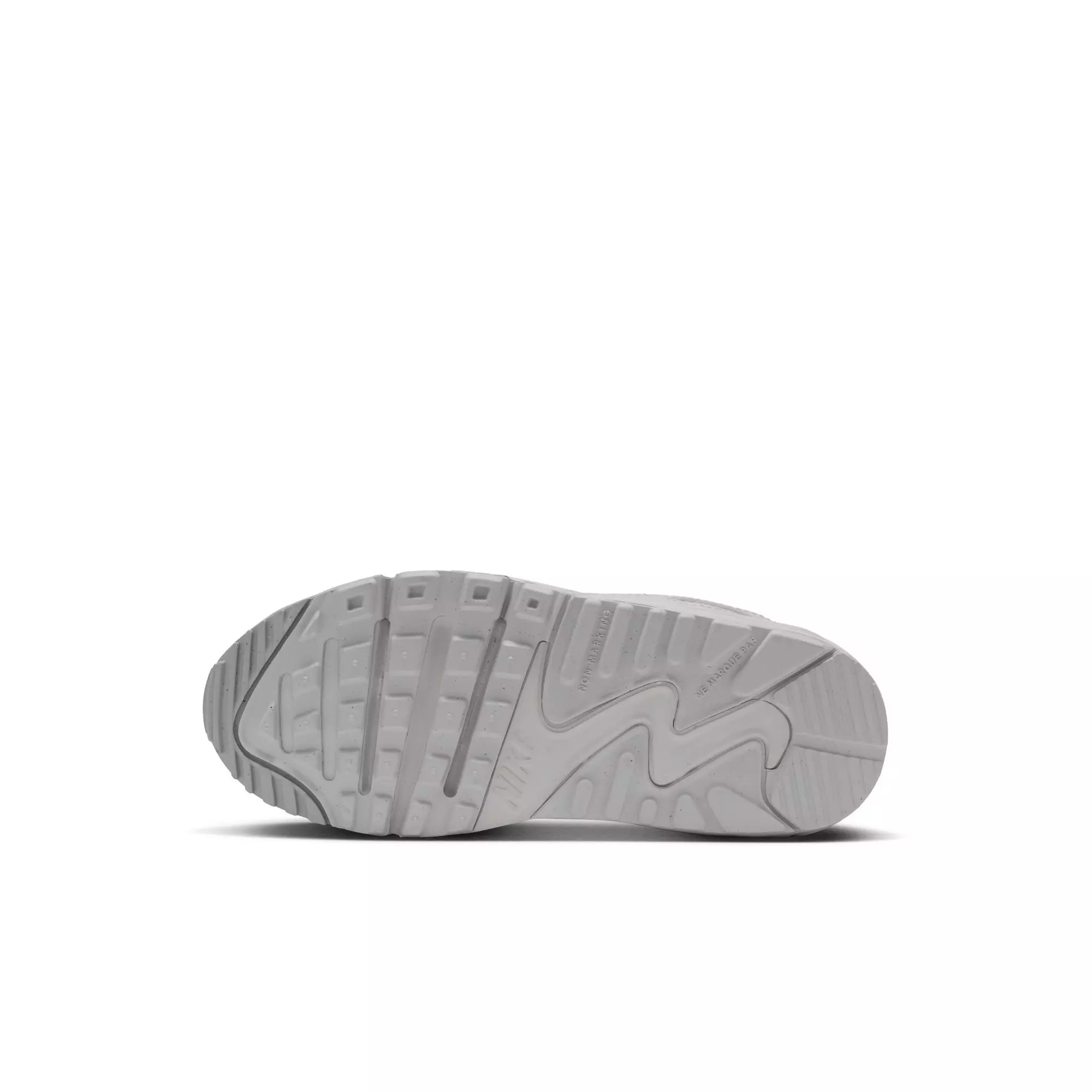 Nike Air Max 90 "Photon Dust/Metallic Silver/Vast Grey" Preschool Girls' Shoe - WHITE/SILVER