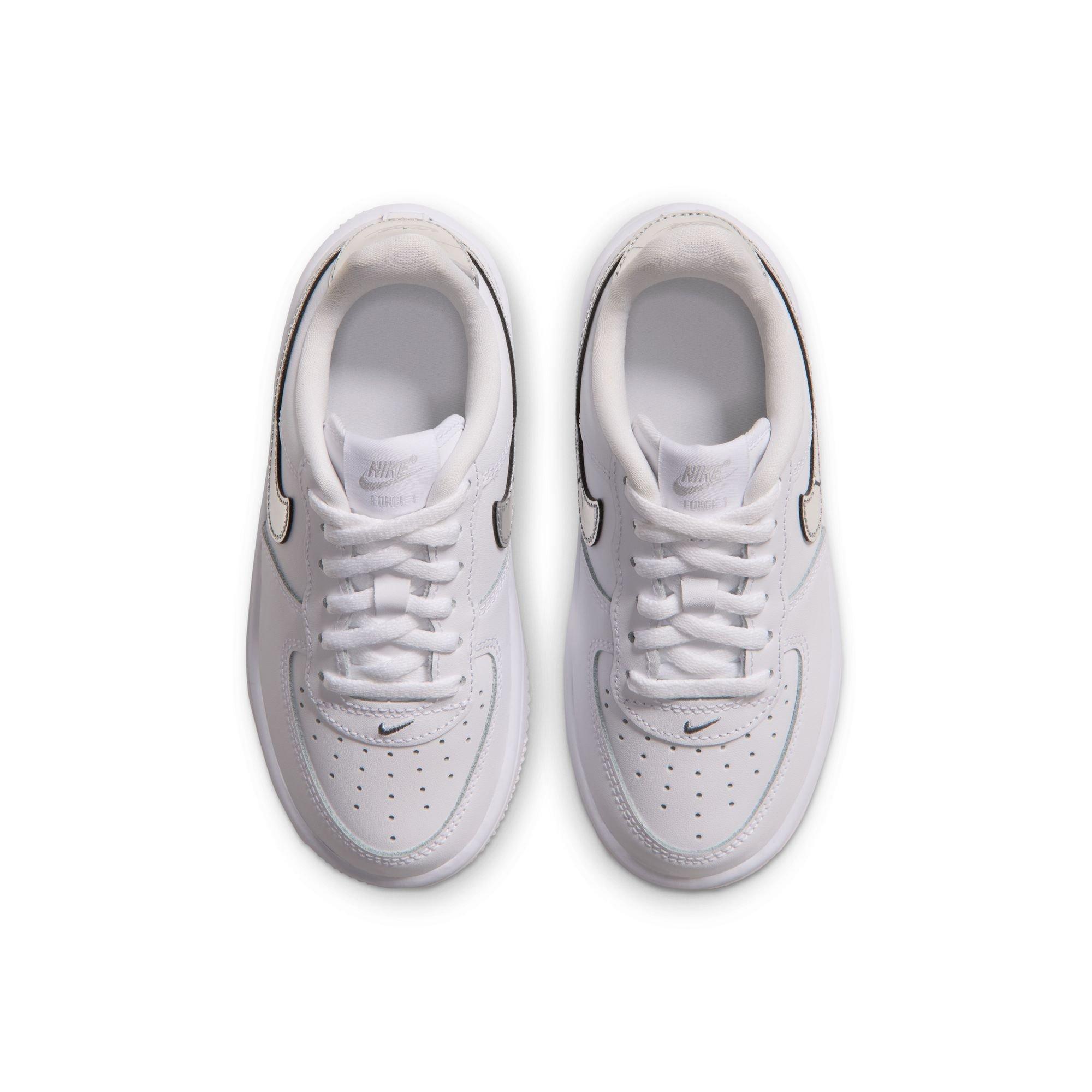 Nike Air Force 1 Low "White/Metallic Silver" Preschool Girls' Shoe - WHITE/SILVER