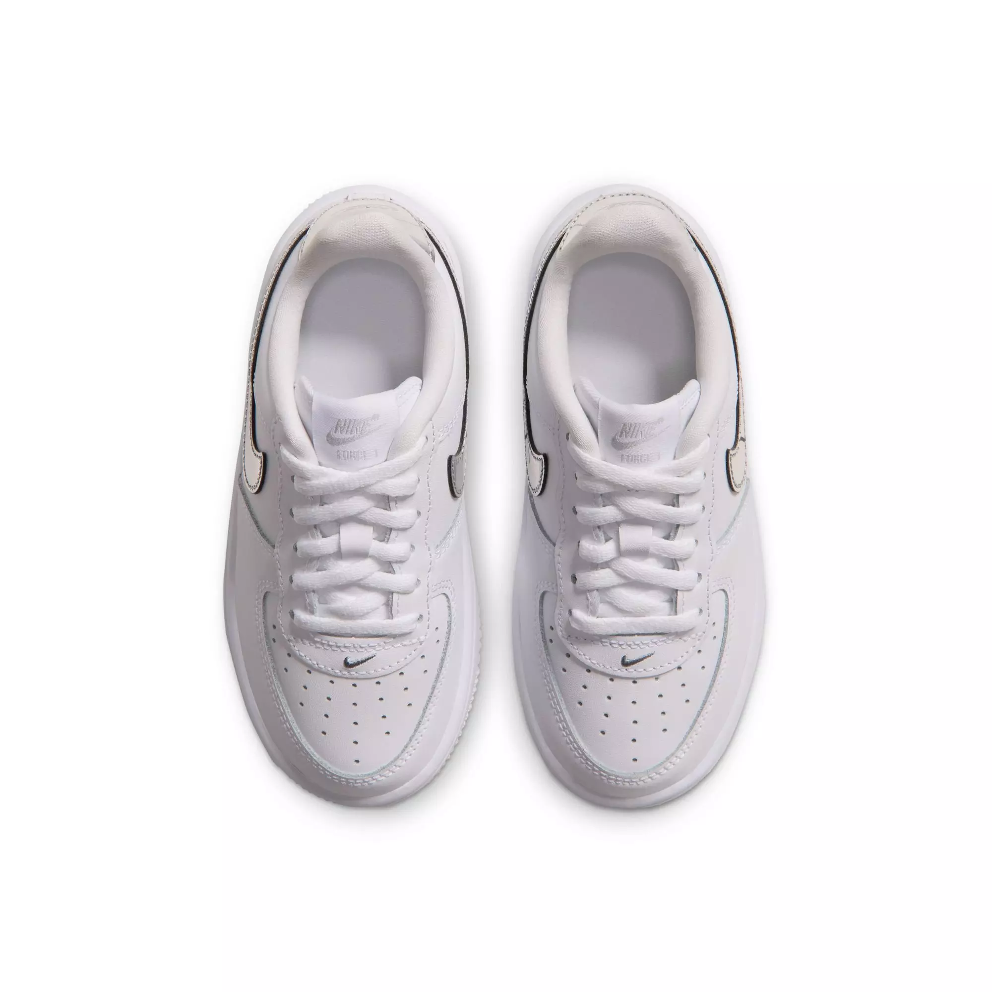 Nike Air Force 1 Low "White/Metallic Silver" Preschool Girls' Shoe - WHITE/SILVER