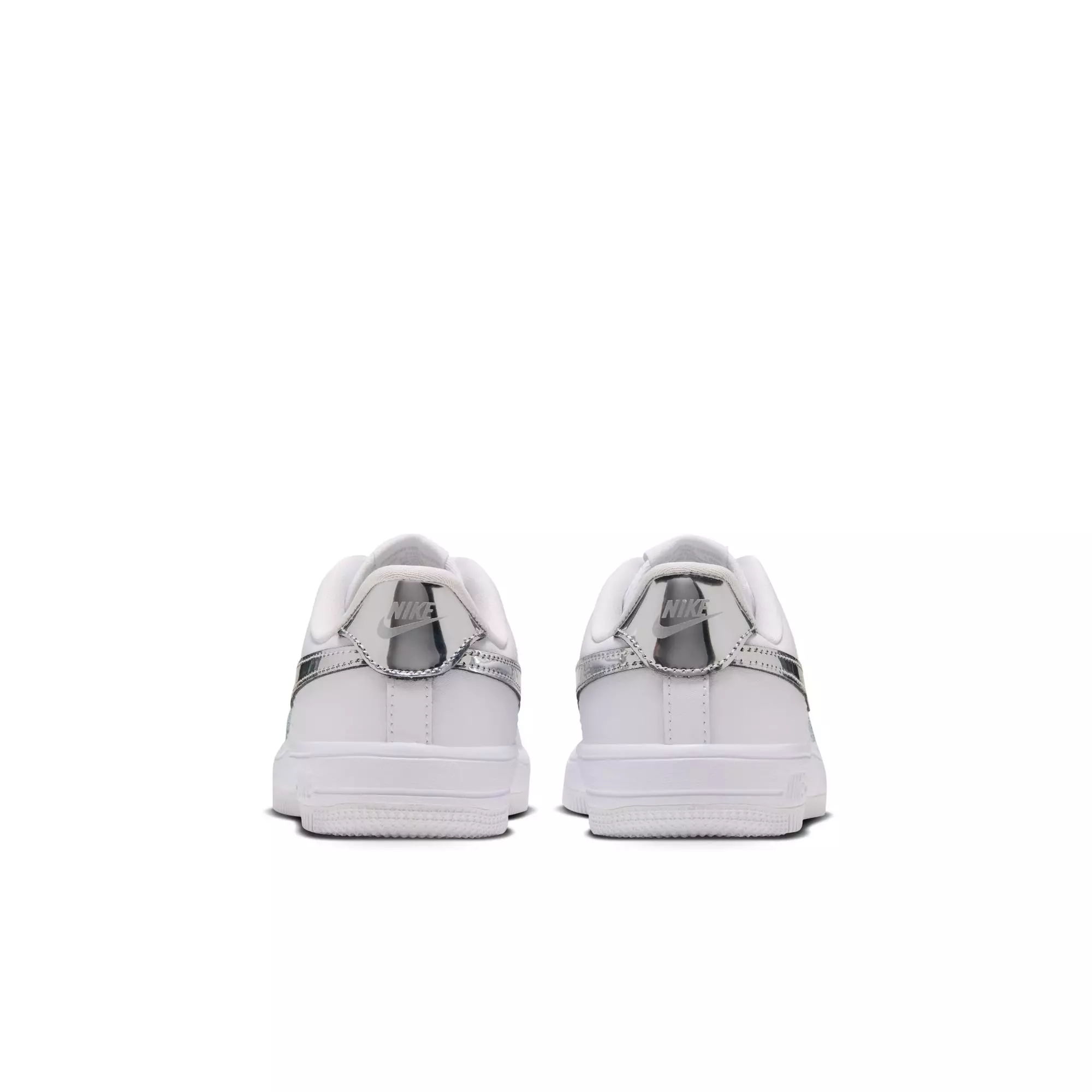 Nike Air Force 1 Low "White/Metallic Silver" Preschool Girls' Shoe - WHITE/SILVER
