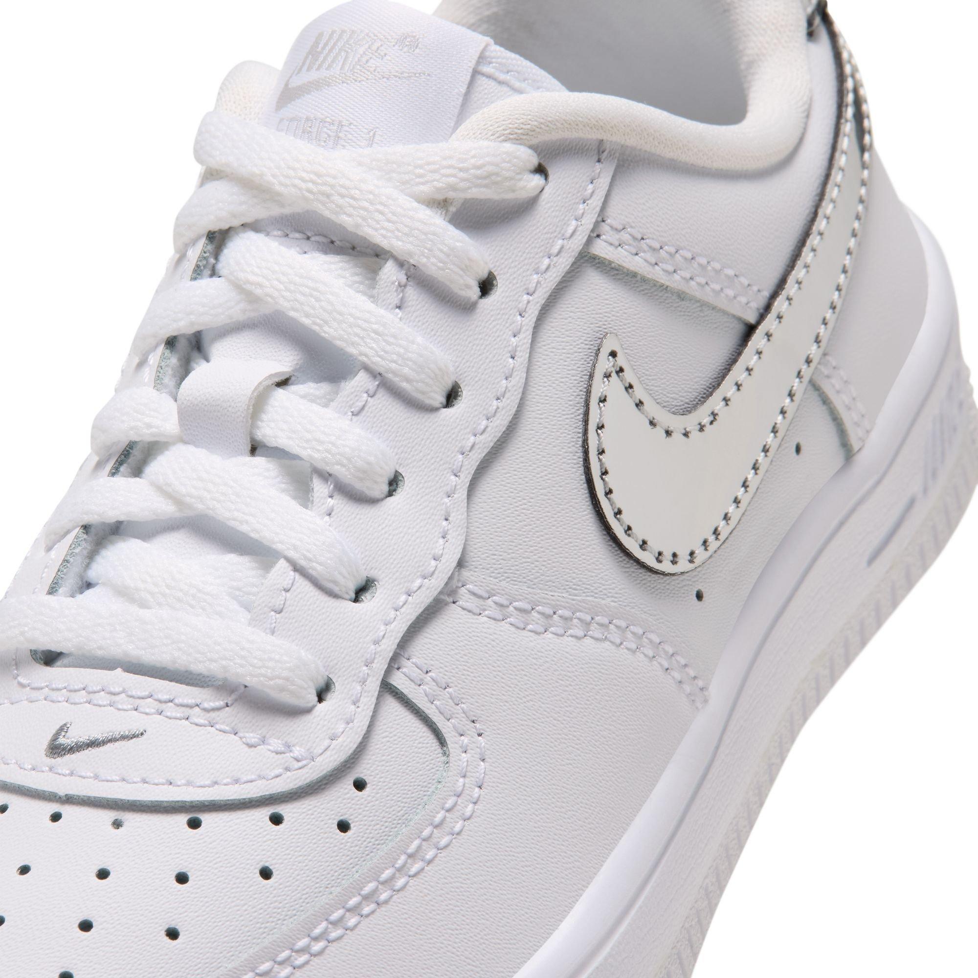 Nike Air Force 1 Low "White/Metallic Silver" Preschool Girls' Shoe - WHITE/SILVER