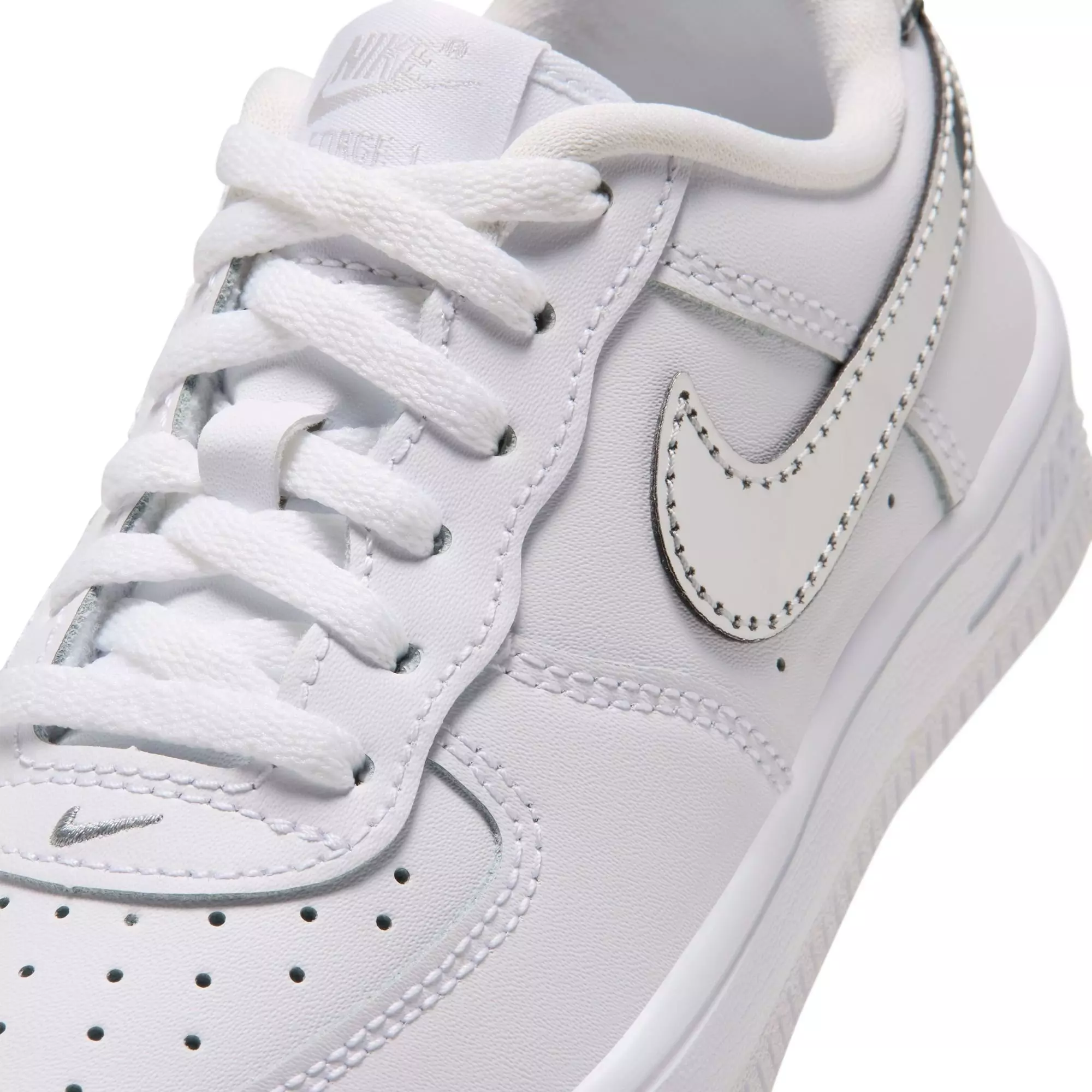 Nike Air Force 1 Low "White/Metallic Silver" Preschool Girls' Shoe - WHITE/SILVER