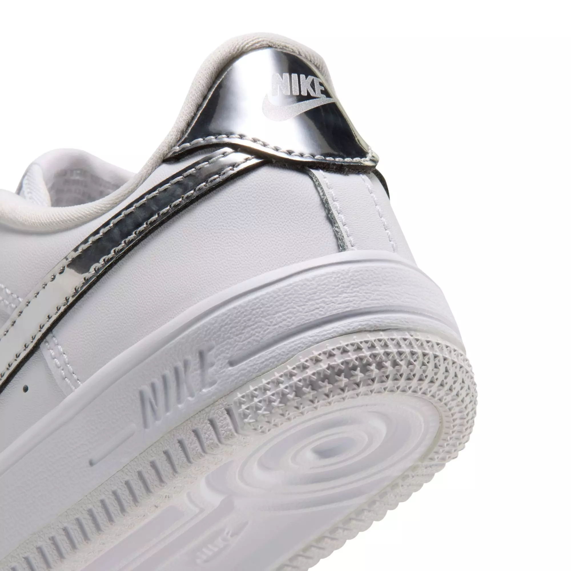 Nike Air Force 1 Low "White/Metallic Silver" Preschool Girls' Shoe - WHITE/SILVER