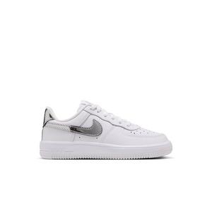 Nike Air Force 1 Low "White/Metallic Silver" Preschool Girls' Shoe - WHITE/SILVER