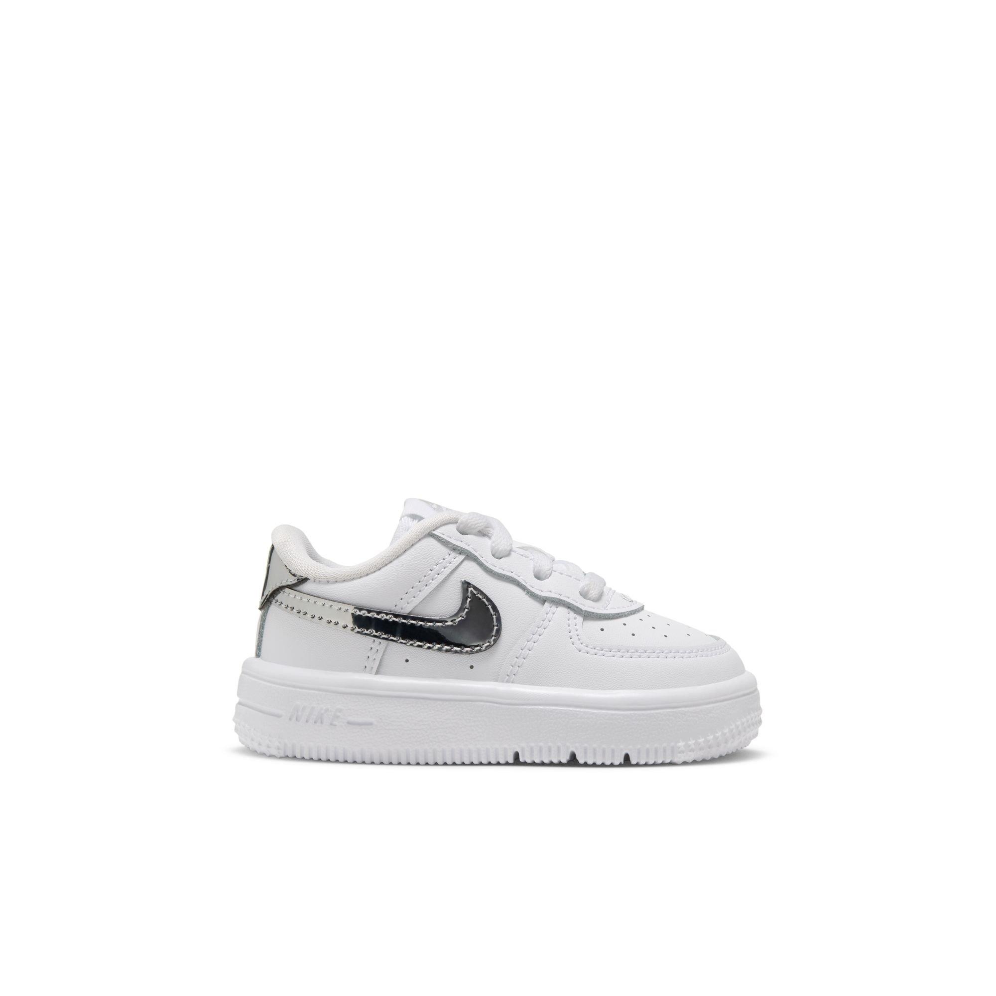 Nike Air Force 1 Low "White/Metallic Silver" Toddler Girls' Shoe - WHITE/SILVER