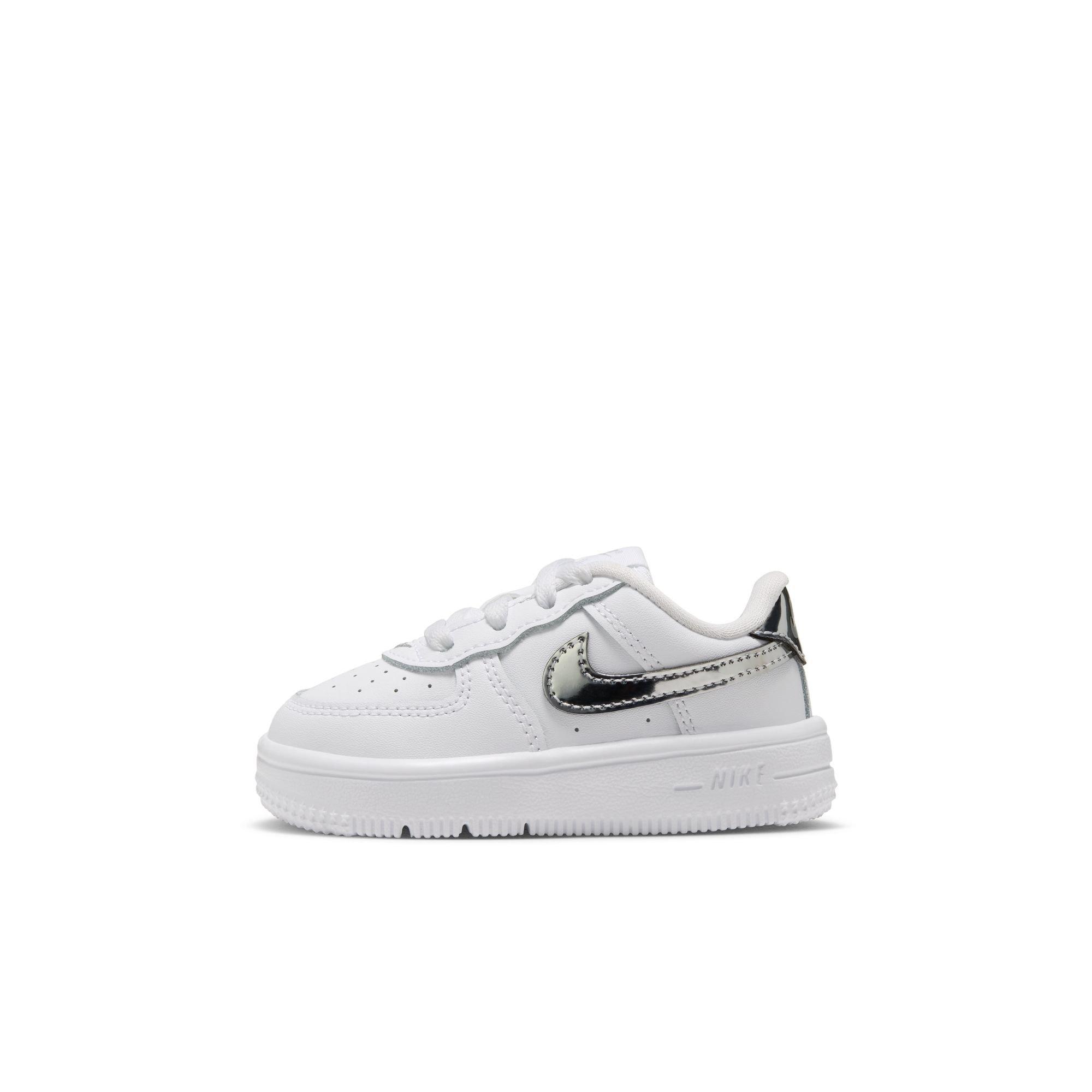 Nike Air Force 1 Low "White/Metallic Silver" Toddler Girls' Shoe - WHITE/SILVER