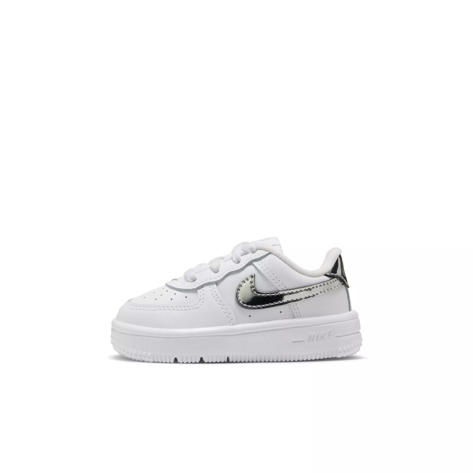 Nike Air Force 1 Low "White/Metallic Silver" Toddler Girls' Shoe - WHITE/SILVER