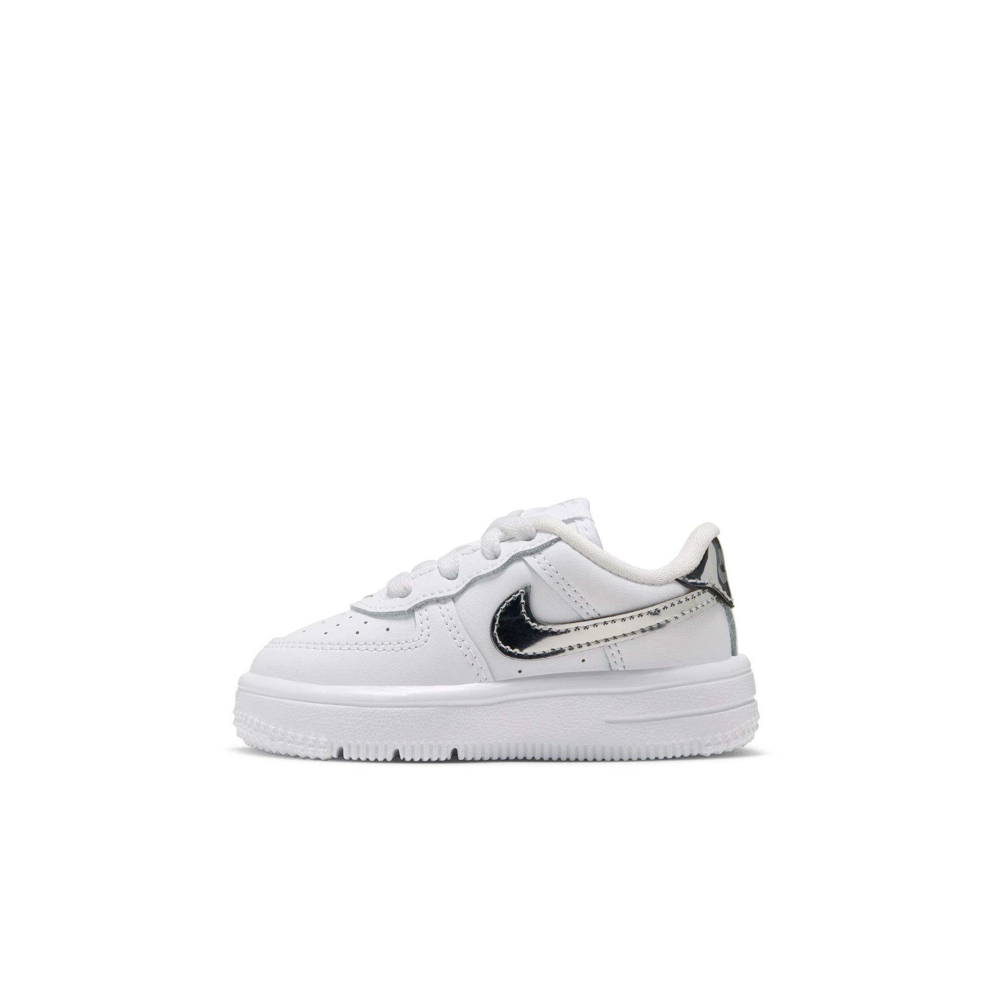 Nike Air Force 1 Low "White/Metallic Silver" Toddler Girls' Shoe - WHITE/SILVER