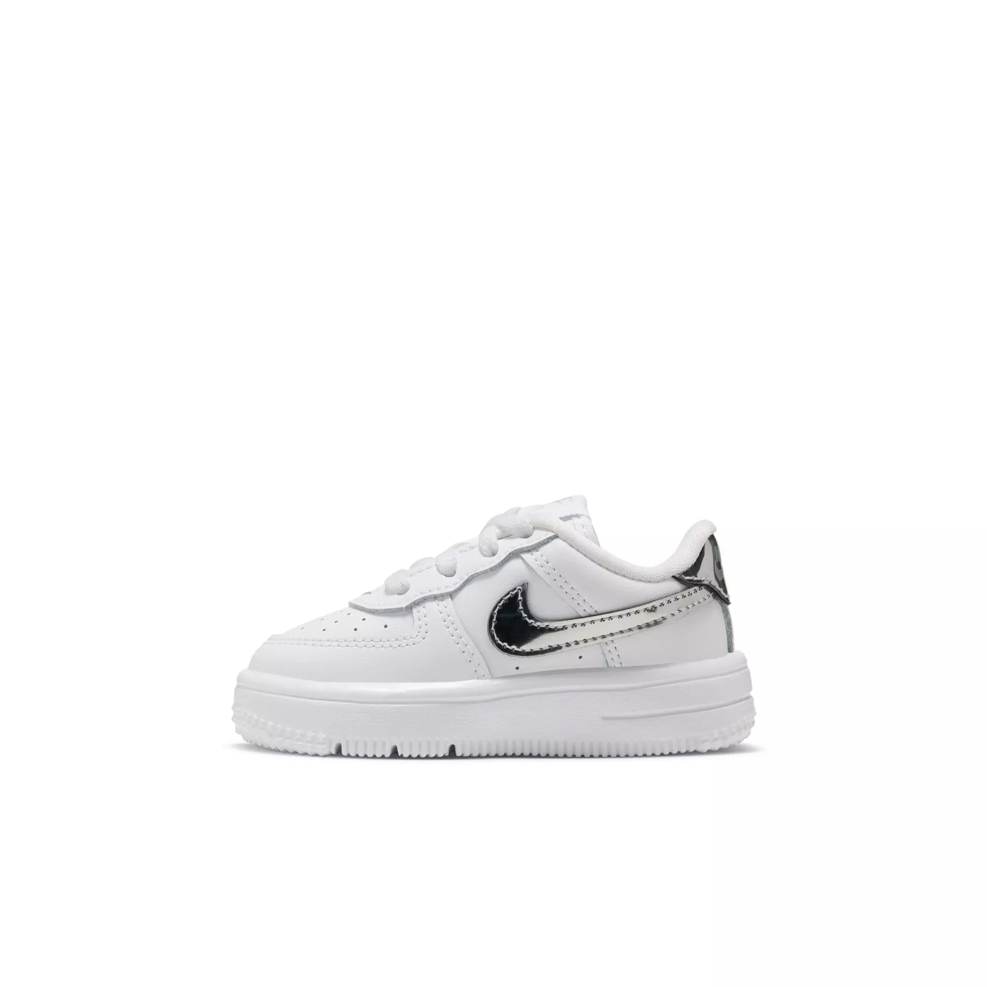 Nike Air Force 1 Low "White/Metallic Silver" Toddler Girls' Shoe - WHITE/SILVER