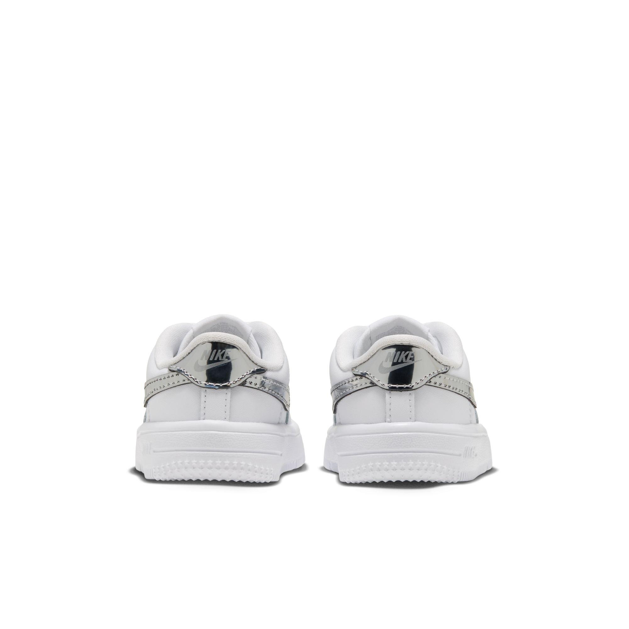 Nike Air Force 1 Low "White/Metallic Silver" Toddler Girls' Shoe - WHITE/SILVER