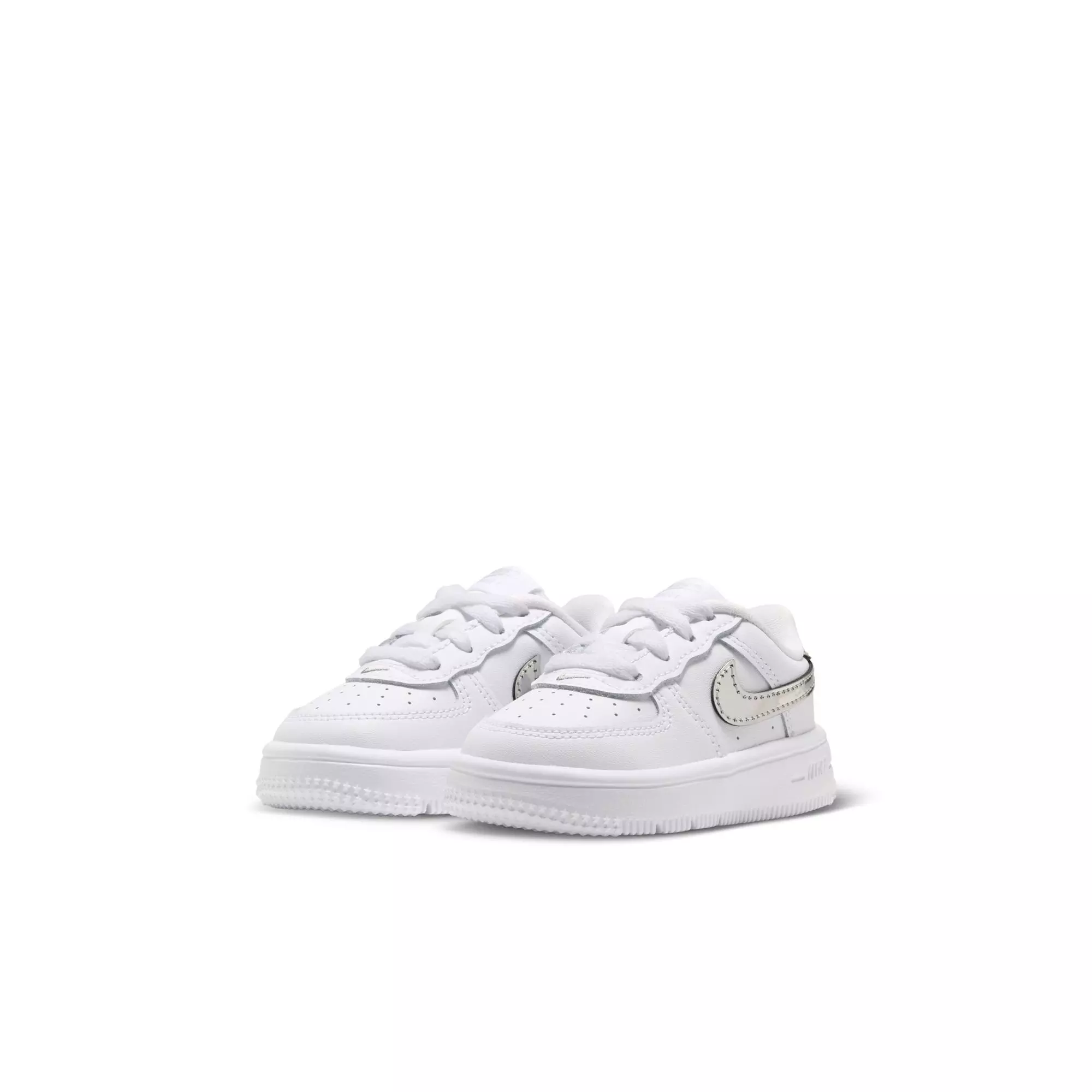 Nike Air Force 1 Low "White/Metallic Silver" Toddler Girls' Shoe - WHITE/SILVER