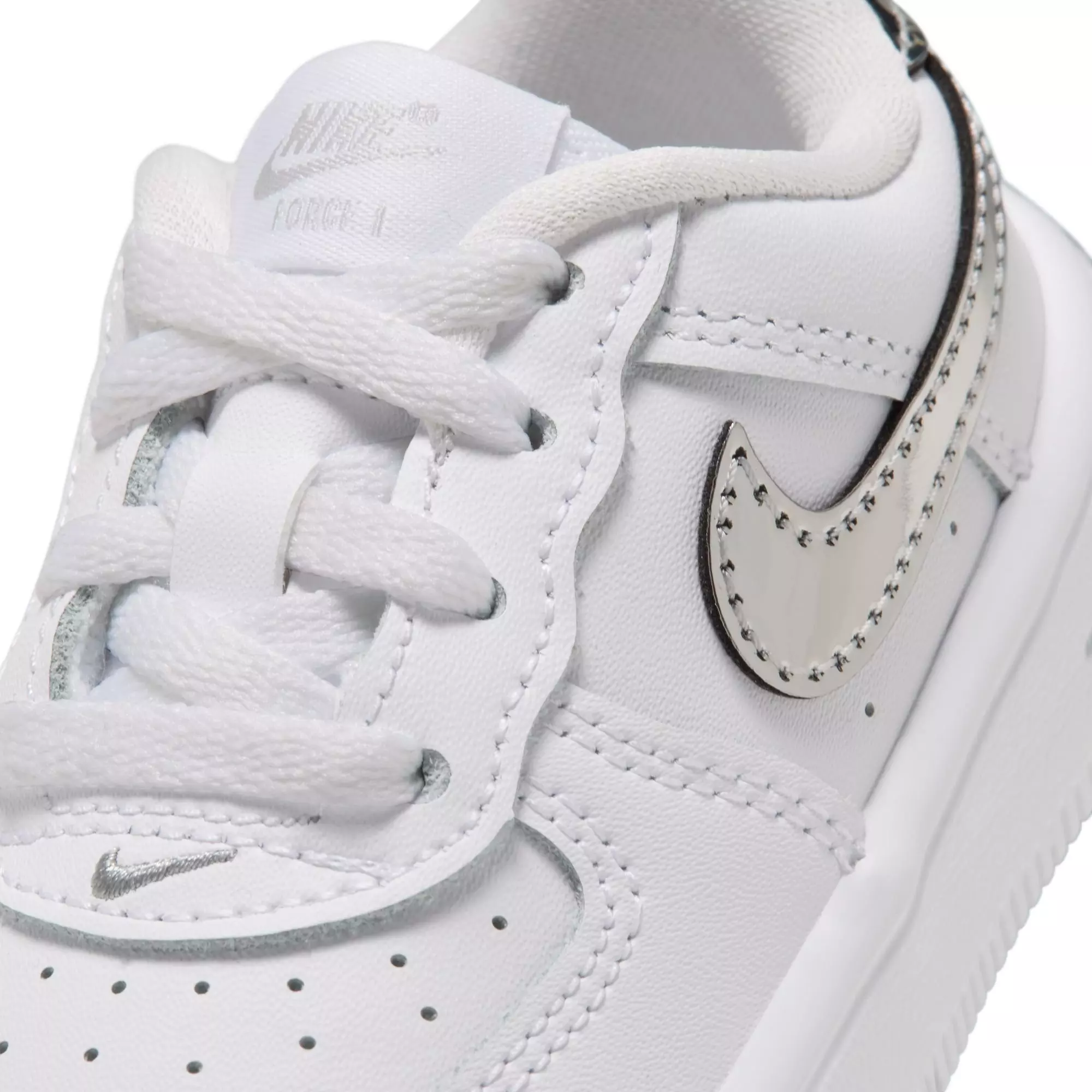 Nike Air Force 1 Low "White/Metallic Silver" Toddler Girls' Shoe - WHITE/SILVER