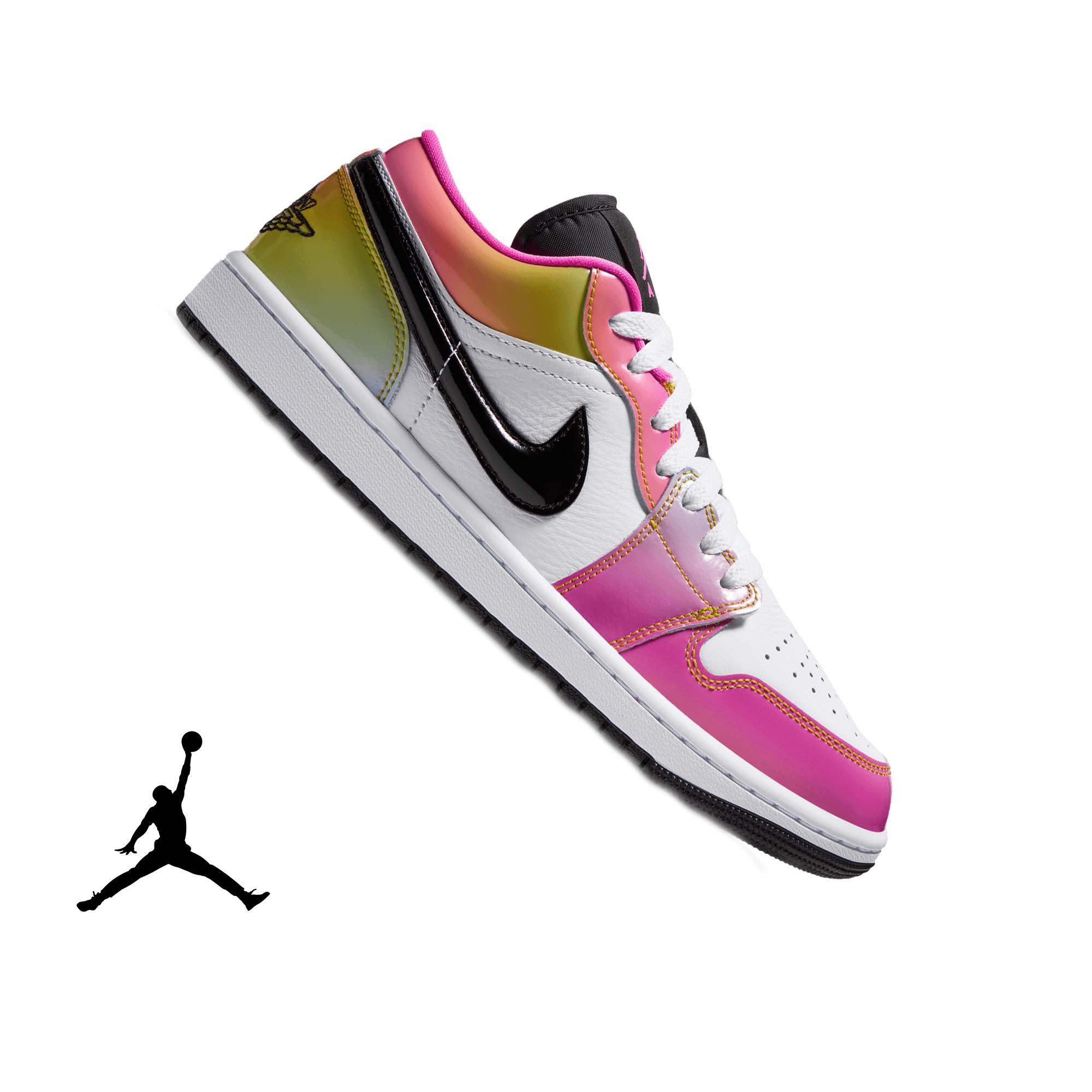 Jordan 1 Low SE "Lola Bunny" Women's Shoe - WHITE/BLACK/LASER PINK/YELLOW ZEST