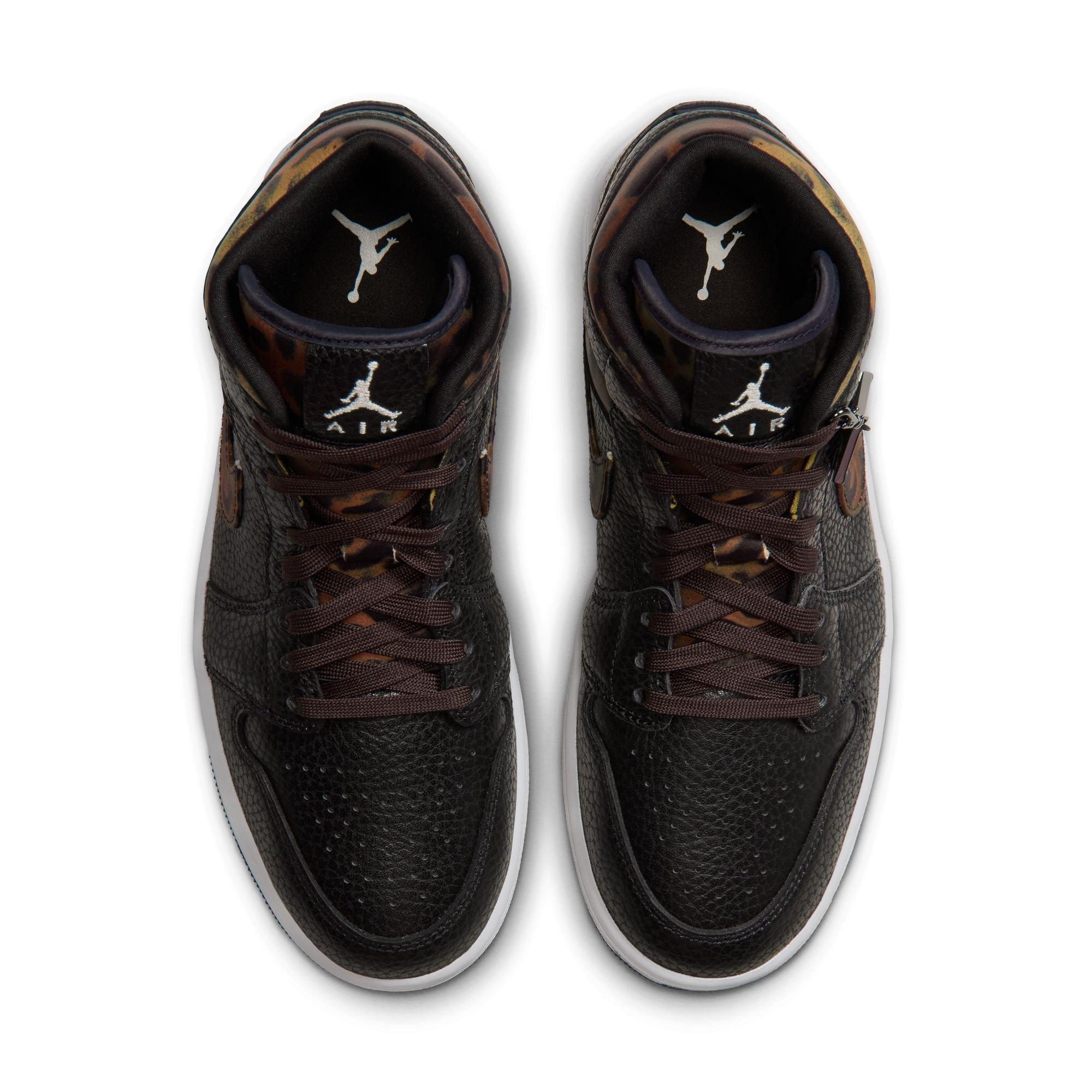 Jordan 1 Mid SE "Black/Chalk/Velvet Brown" Women's Shoe - BLACK/BROWN