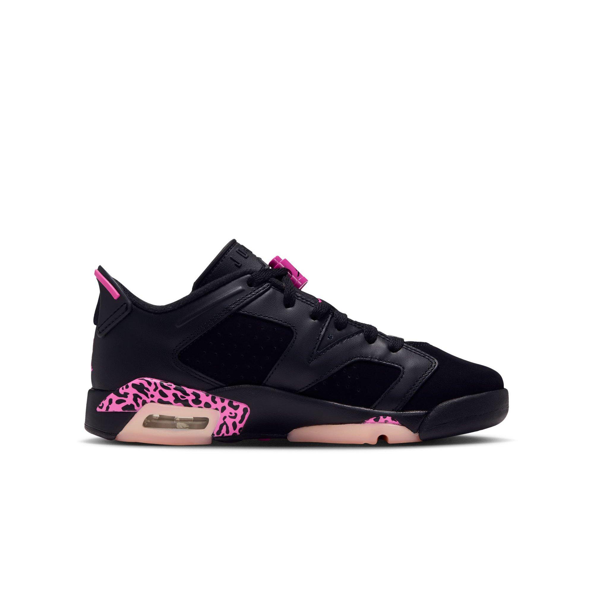 Jordan 6 Retro "Fierce Pink" Grade School Kids' Shoe - BLACK/LASER FUCHSIA/PINK FOAM
