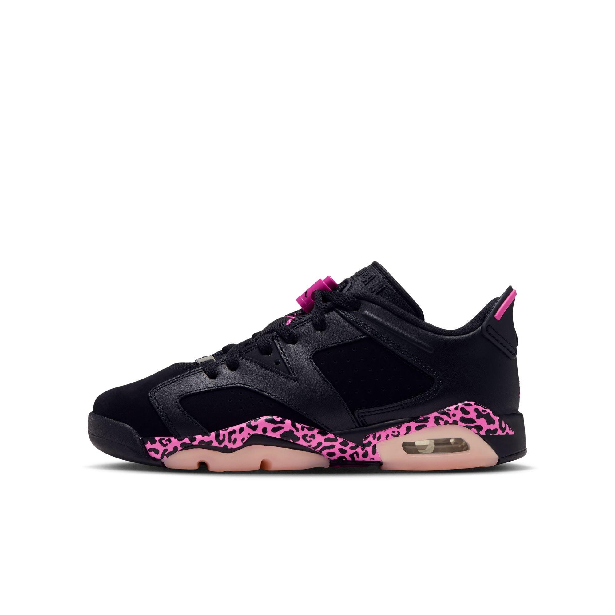Jordan 6 Retro "Fierce Pink" Grade School Kids' Shoe - BLACK/LASER FUCHSIA/PINK FOAM