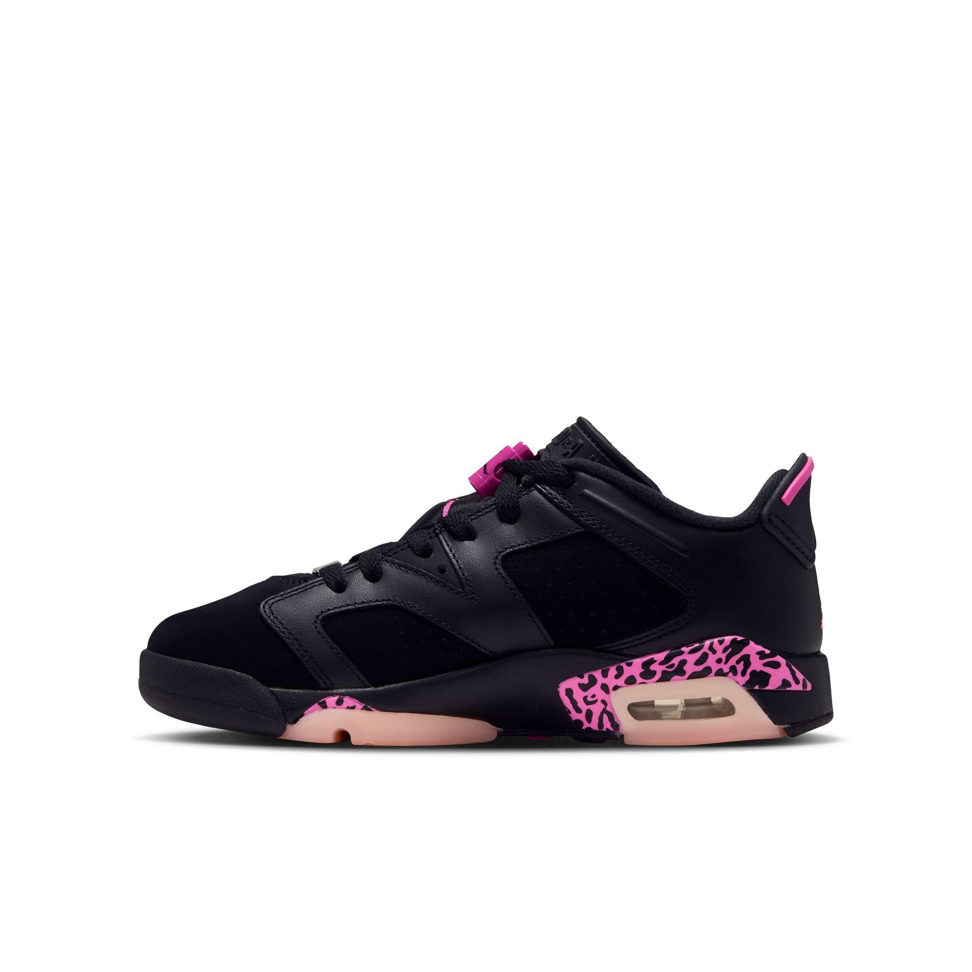 Jordan 6 Retro "Fierce Pink" Grade School Kids' Shoe - BLACK/LASER FUCHSIA/PINK FOAM