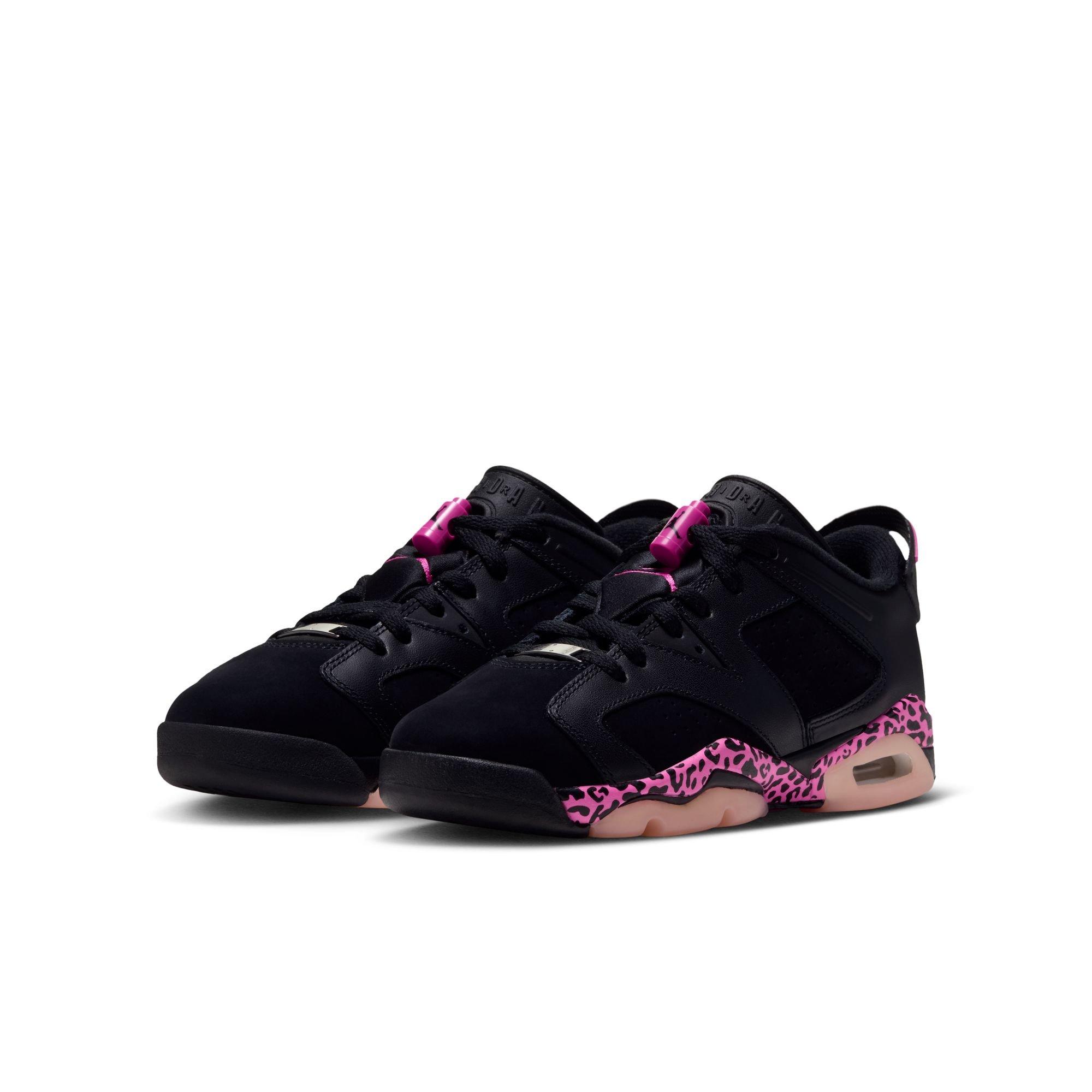 Jordan 6 Retro "Fierce Pink" Grade School Kids' Shoe - BLACK/LASER FUCHSIA/PINK FOAM