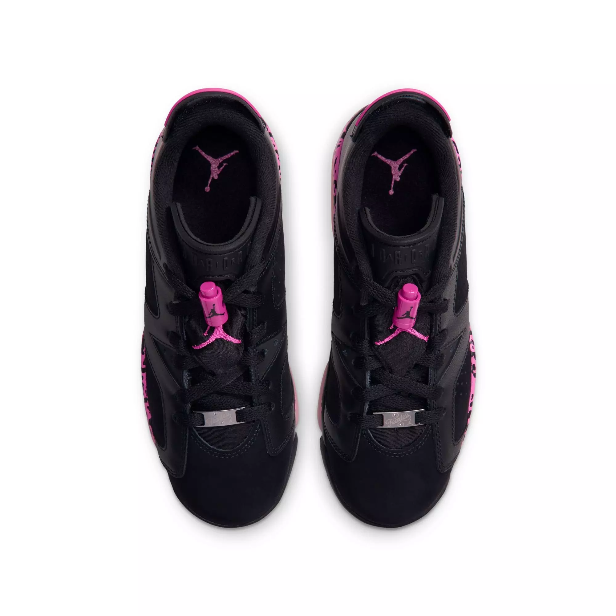 Jordan 6 Retro "Fierce Pink" Grade School Kids' Shoe - BLACK/LASER FUCHSIA/PINK FOAM