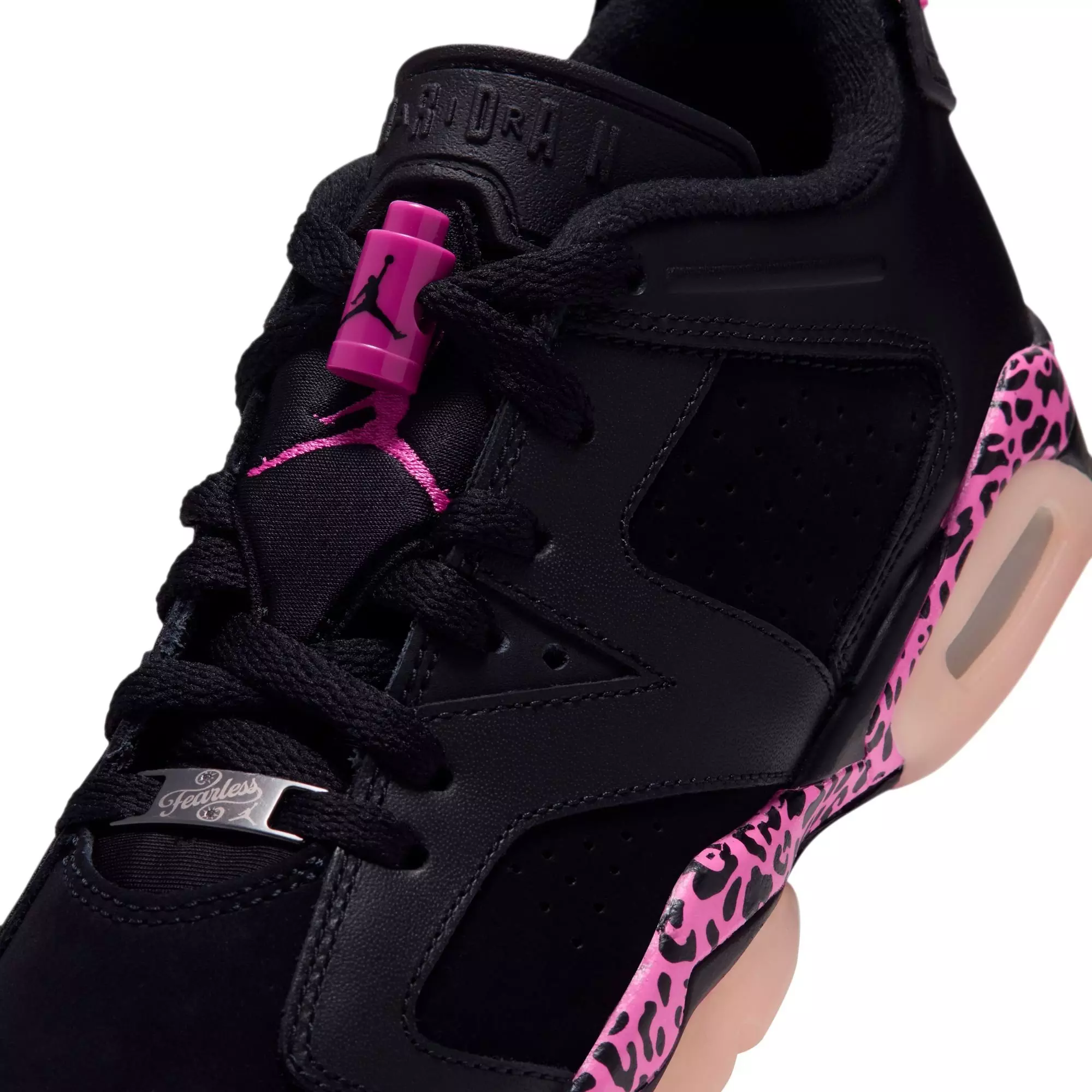 Jordan 6 Retro "Fierce Pink" Grade School Kids' Shoe - BLACK/LASER FUCHSIA/PINK FOAM