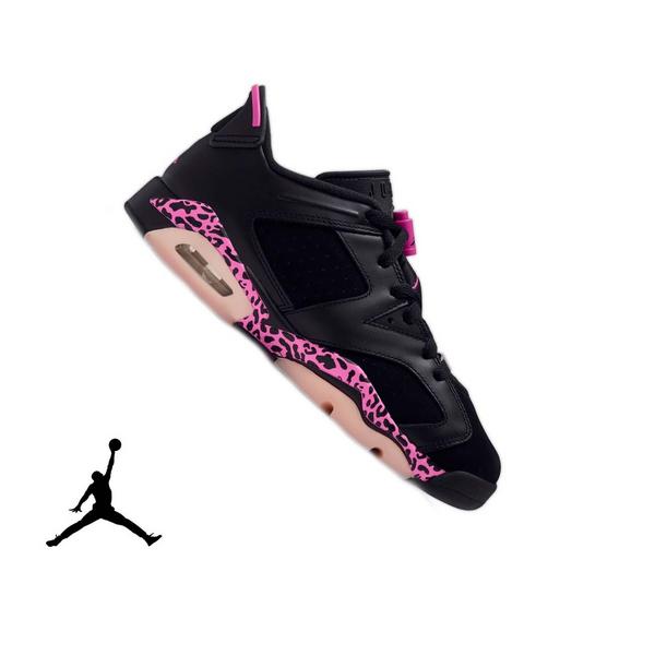 Jordan 6 Retro "Fierce Pink" Grade School Kids' Shoe - BLACK/LASER FUCHSIA/PINK FOAM