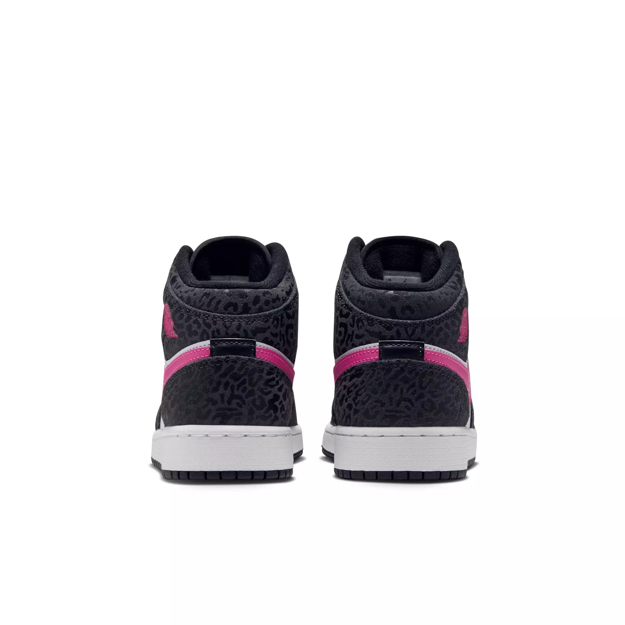 Jordan 1 Mid SE "Black/Laser Fuchsia/Anthracite/White" Grade School Girls' Shoe - BLACK/PINK
