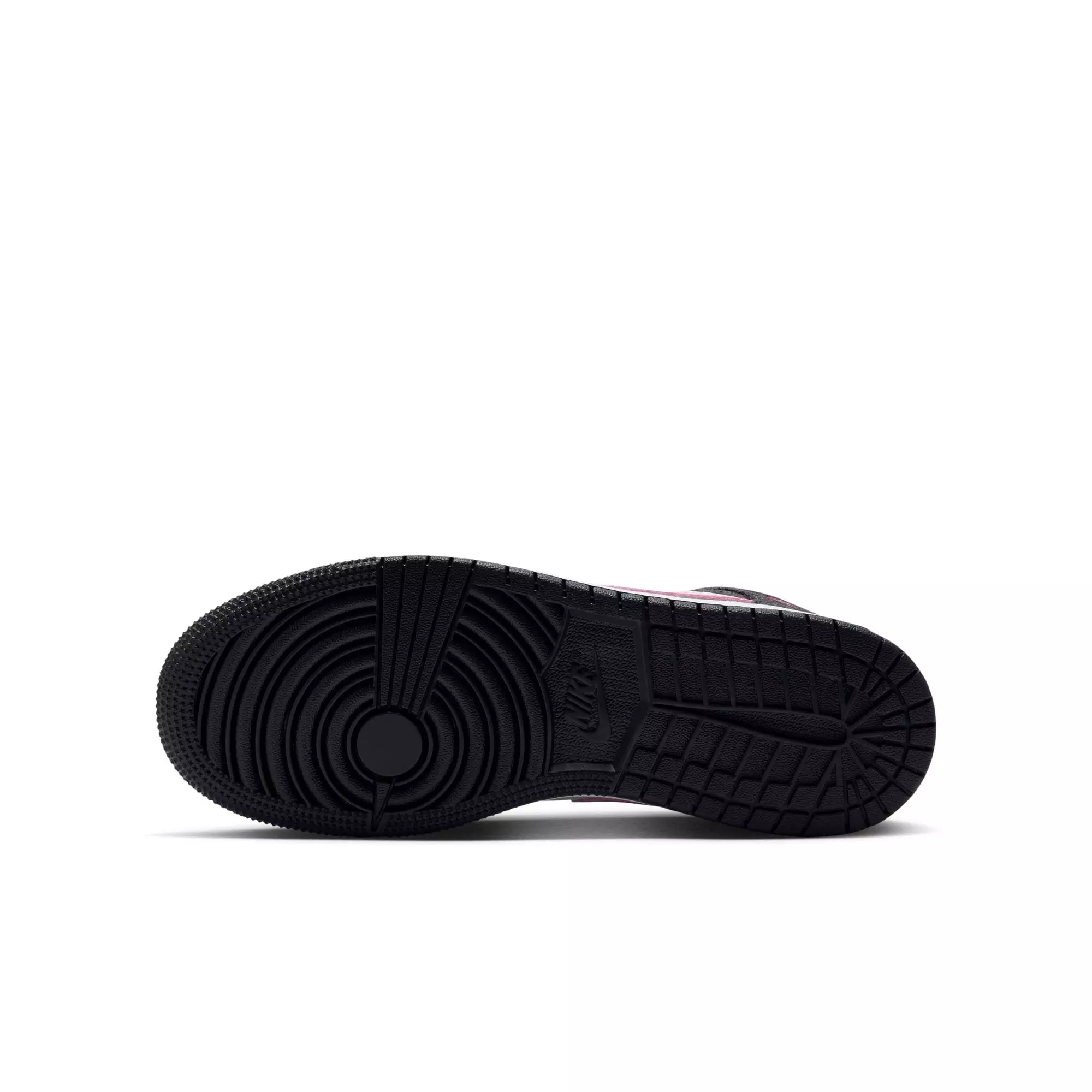 Jordan 1 Mid SE "Black/Laser Fuchsia/Anthracite/White" Grade School Girls' Shoe - BLACK/PINK
