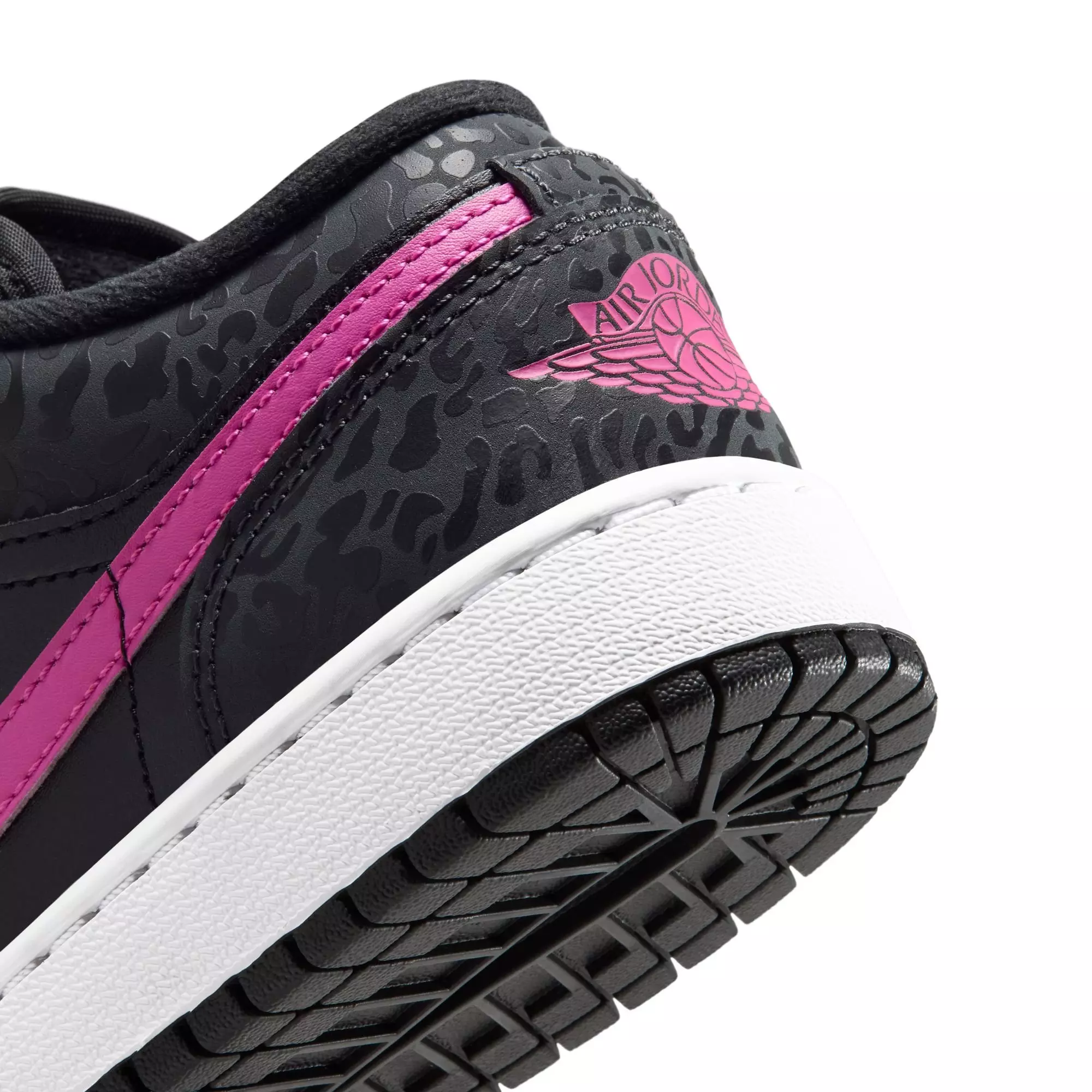Jordan 1 Low SE "Anthracite/Laser Fuchsia/Black/White" Grade School Girls' Shoe - BLACK/PINK