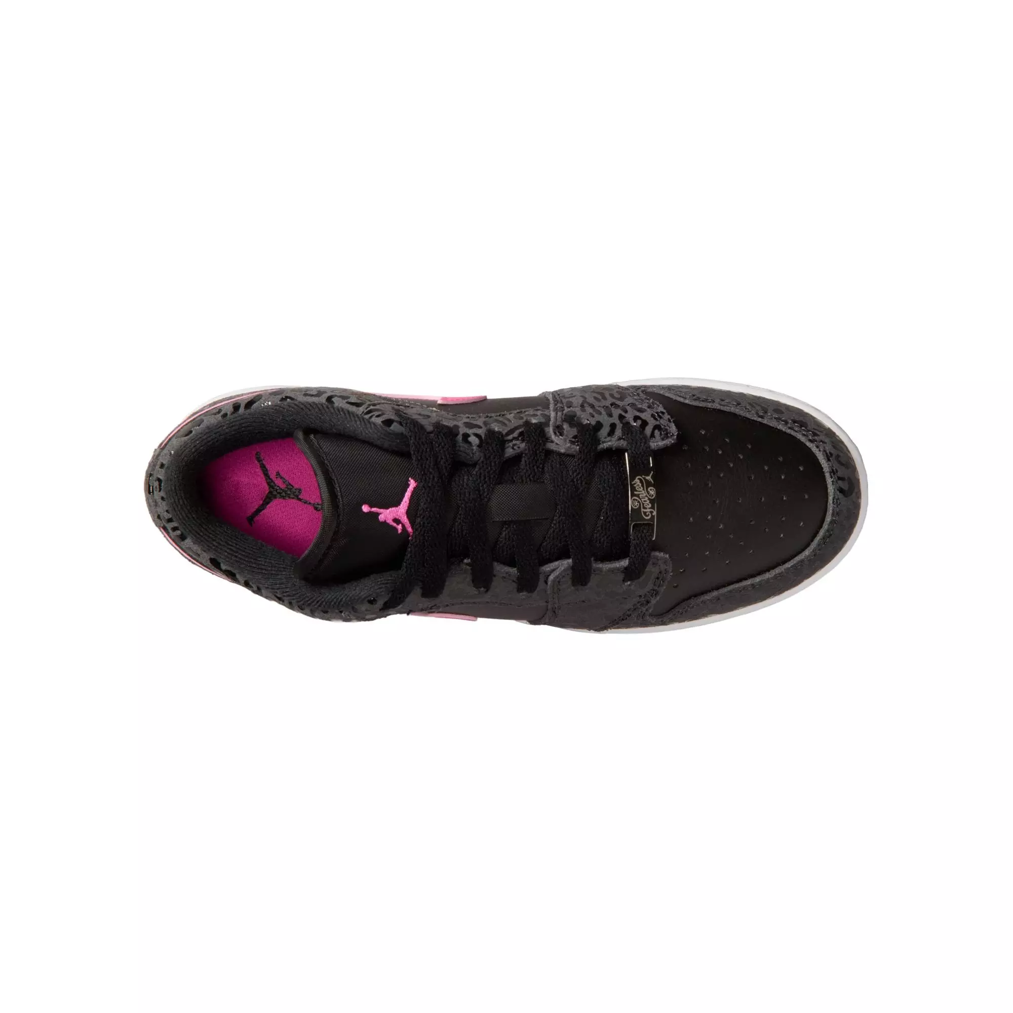 Jordan 1 Low SE "Anthracite/Laser Fuchsia/Black/White" Grade School Girls' Shoe - BLACK/PINK