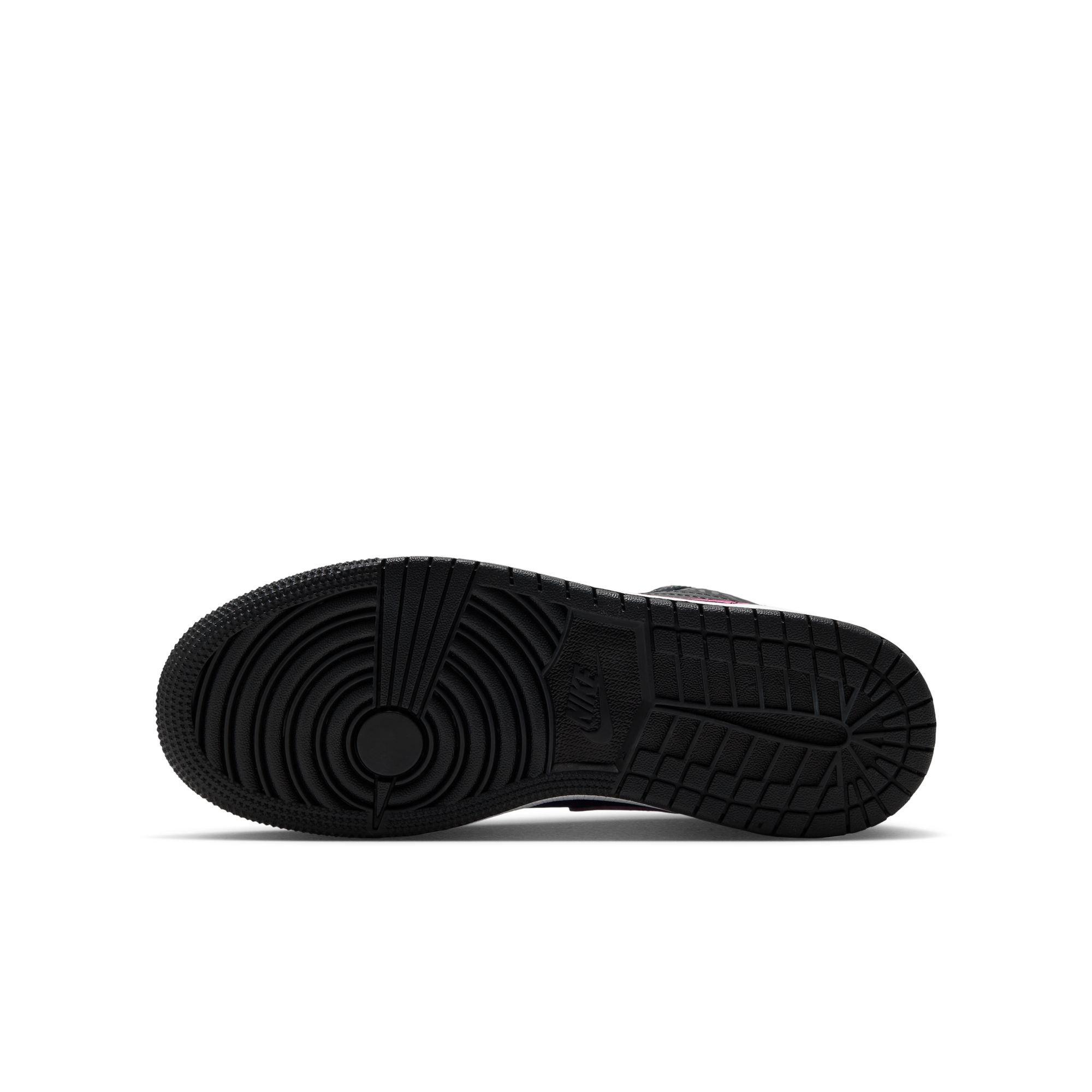 Jordan 1 Low SE "Anthracite/Laser Fuchsia/Black/White" Grade School Girls' Shoe - BLACK/PINK
