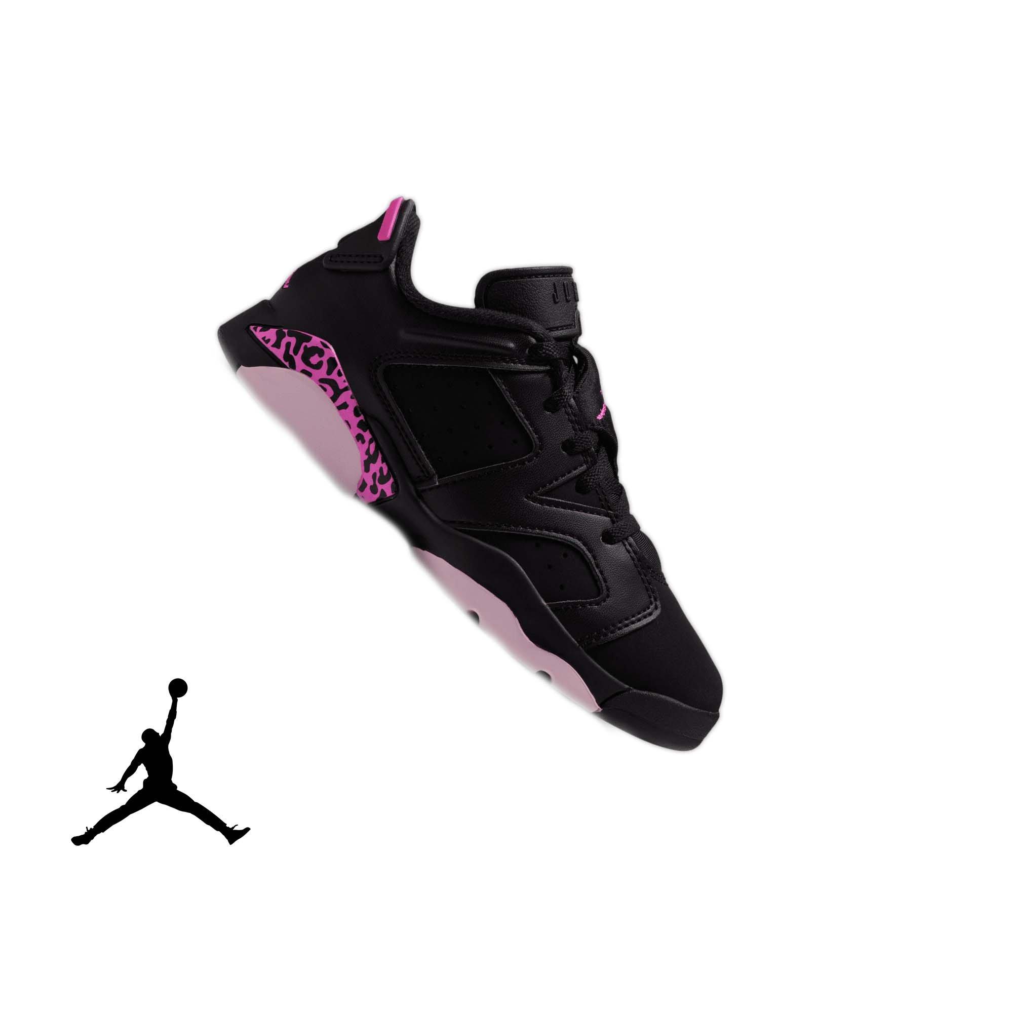 Jordan 6 Retro "Fierce Pink" Preschool Kids' Shoe - BLACK/LASER FUCHSIA/PINK FOAM