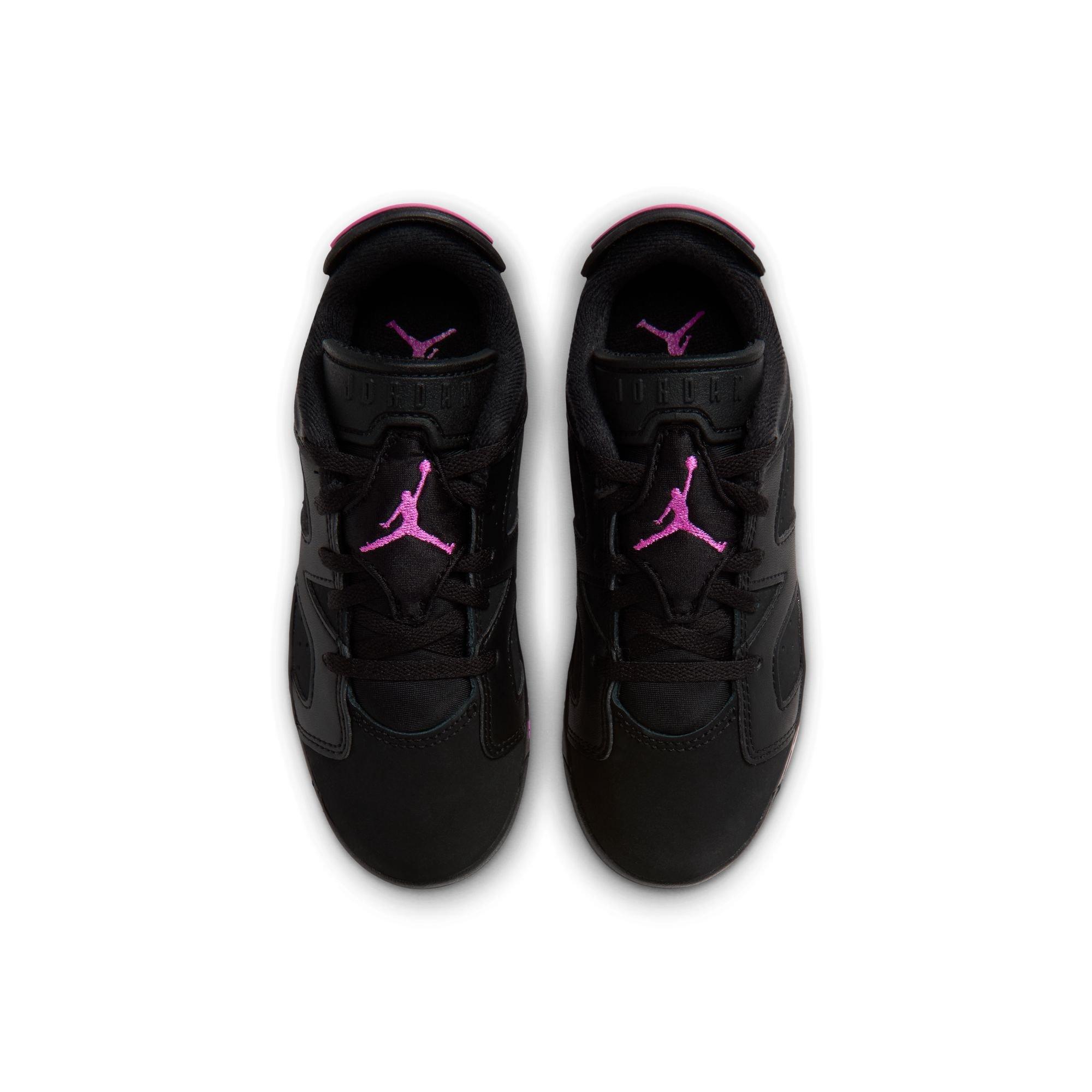 Jordan 6 Retro "Fierce Pink" Preschool Kids' Shoe - BLACK/LASER FUCHSIA/PINK FOAM