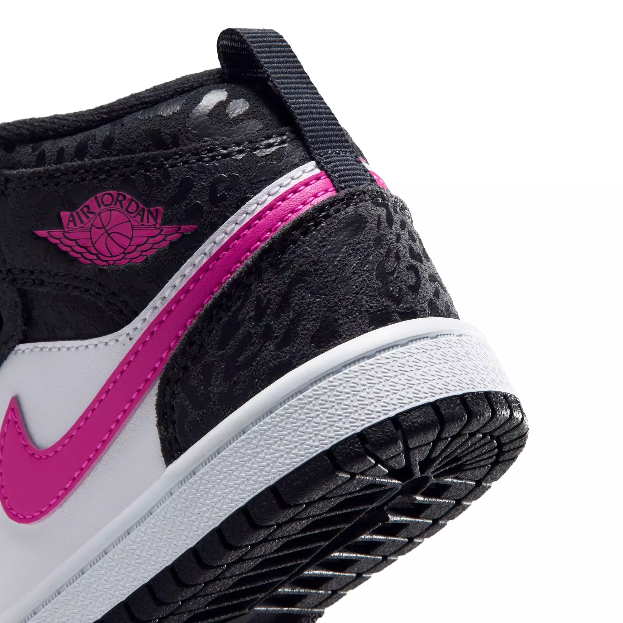 Jordan 1 Mid SE "Black/Laser Fuchsia/Anthracite/White" Preschool Girls' Shoe - BLACK/PINK