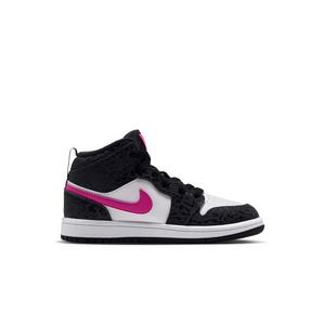 Jordan 1 Mid SE "Black/Laser Fuchsia/Anthracite/White" Preschool Girls' Shoe - BLACK/PINK