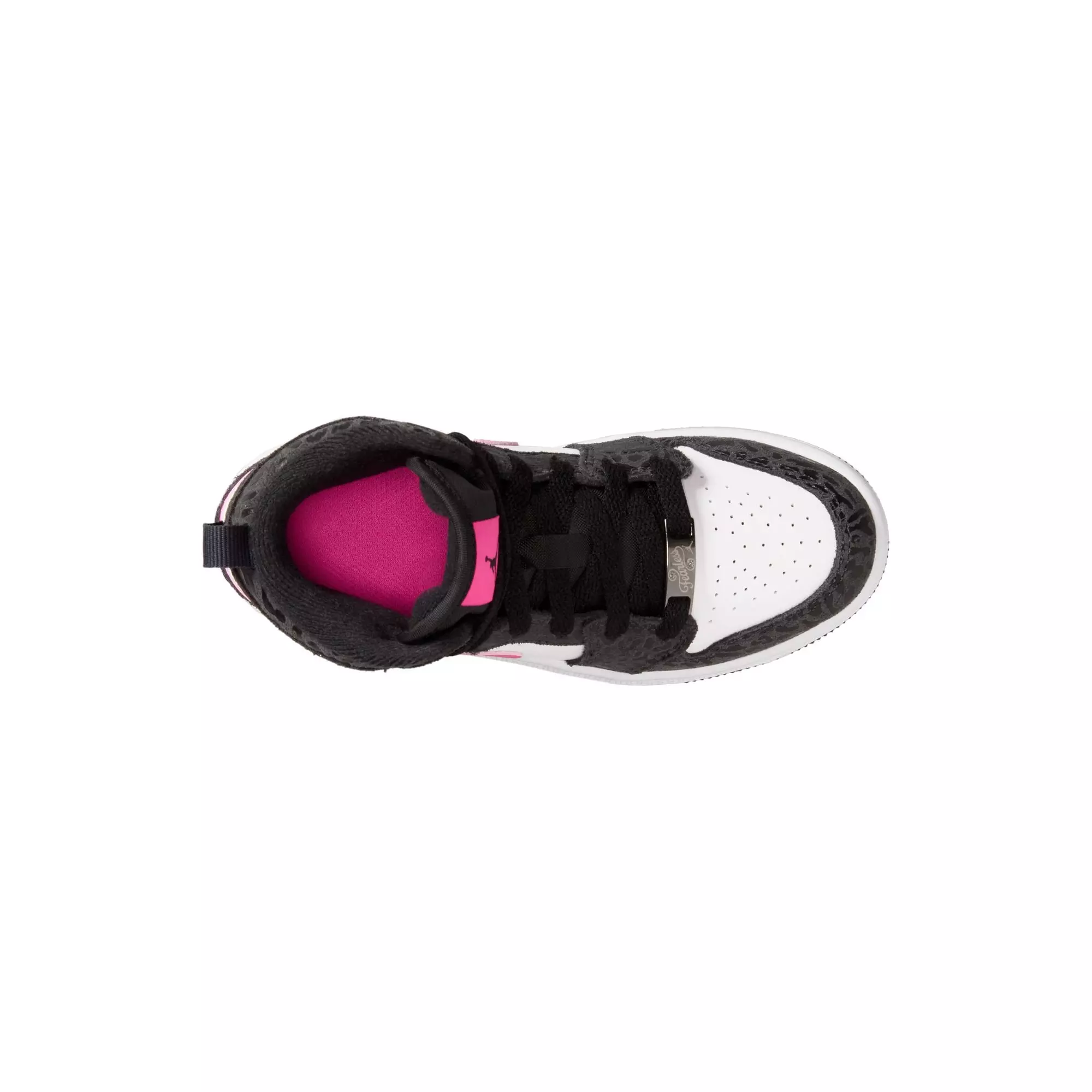 Jordan 1 Mid SE "Black/Laser Fuchsia/Anthracite/White" Preschool Girls' Shoe - BLACK/PINK