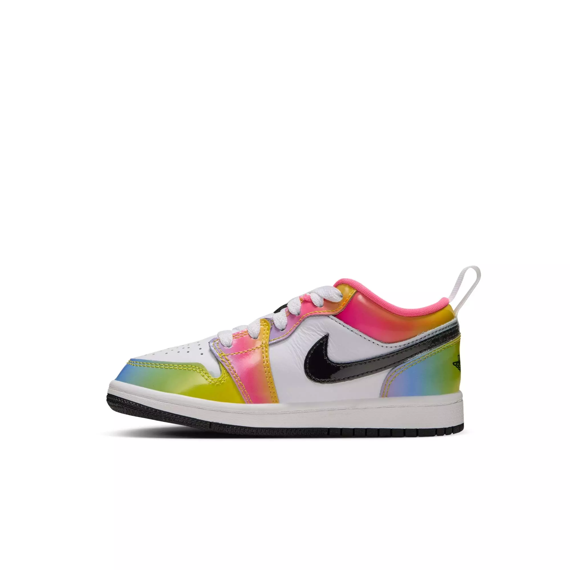 Jordan 1 Low SE "Space Jam" Preschool Kids' Shoe - WHITE/BLACK/LASER PINK/YELLOW ZEST
