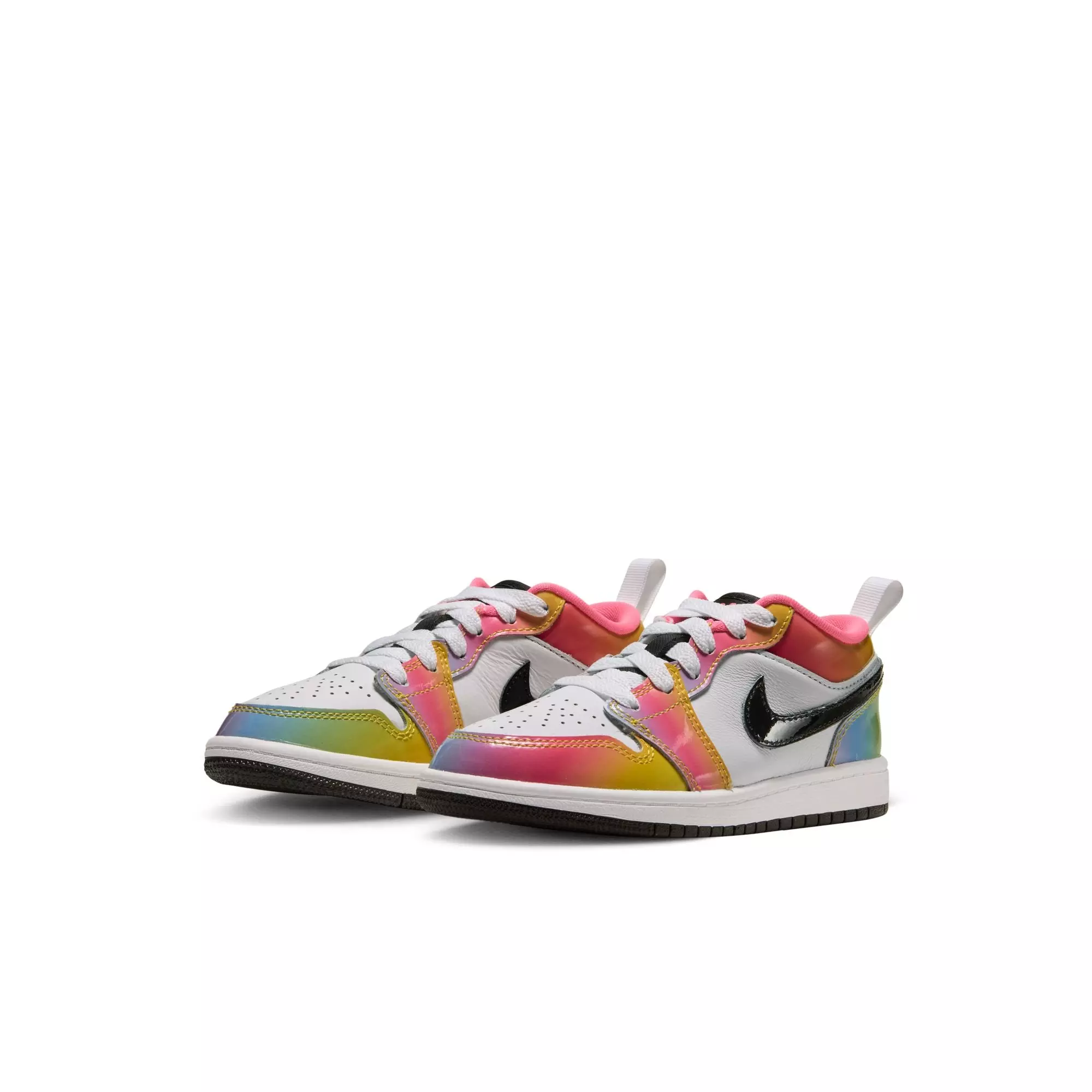 Jordan 1 Low SE "Space Jam" Preschool Kids' Shoe - WHITE/BLACK/LASER PINK/YELLOW ZEST