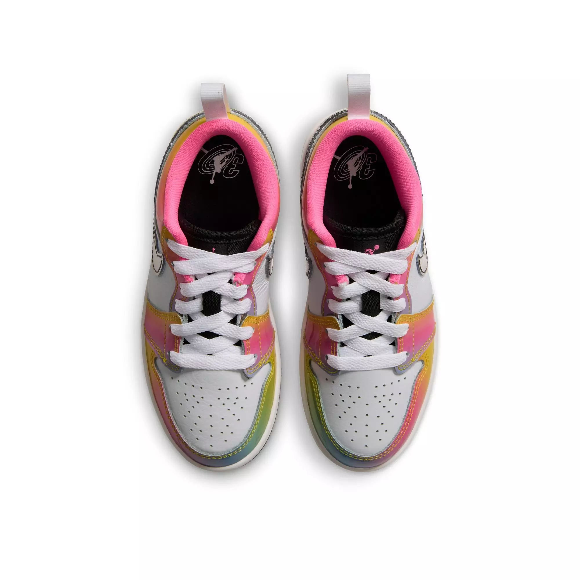 Jordan 1 Low SE "Space Jam" Preschool Kids' Shoe - WHITE/BLACK/LASER PINK/YELLOW ZEST