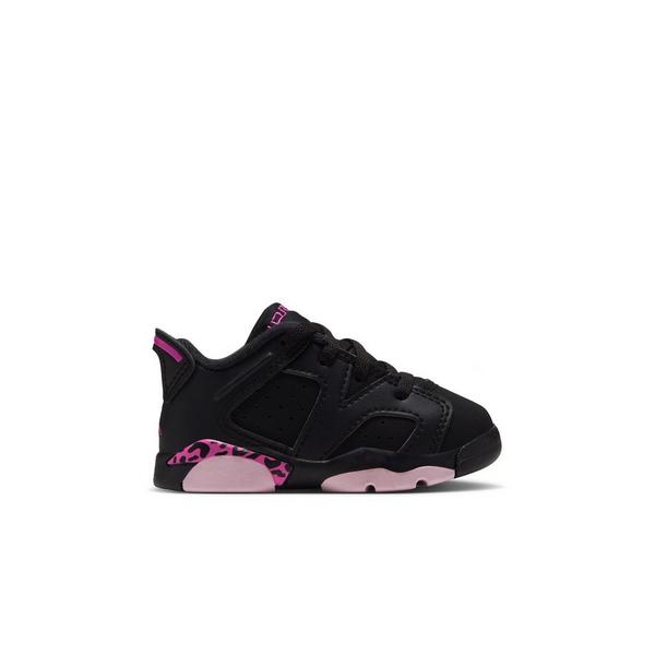 Jordan 6 Retro "Fierce Pink" Toddler Kids' Shoe - BLACK/LASER FUCHSIA/PINK FOAM