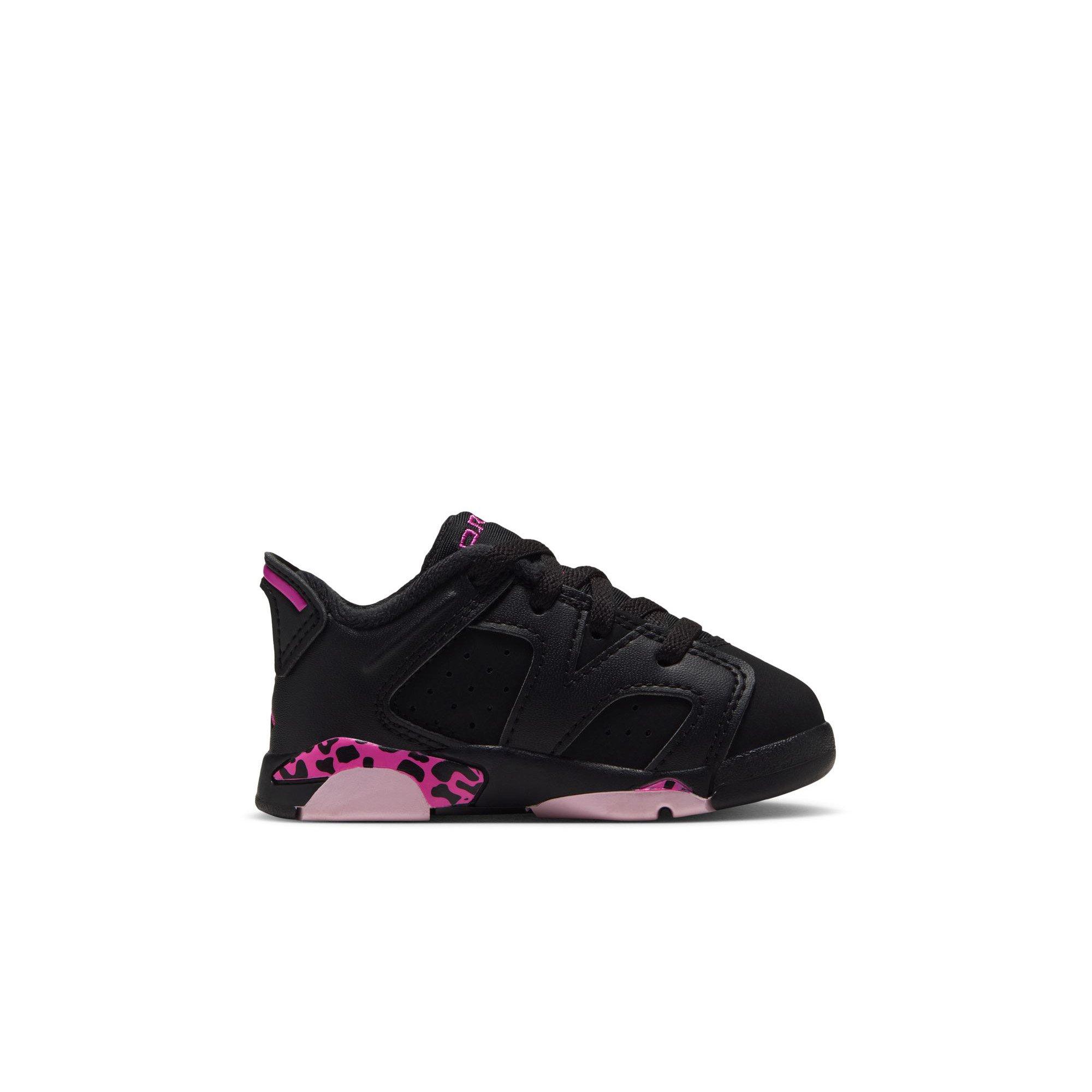 Jordan 6 Retro "Fierce Pink" Toddler Kids' Shoe - BLACK/LASER FUCHSIA/PINK FOAM