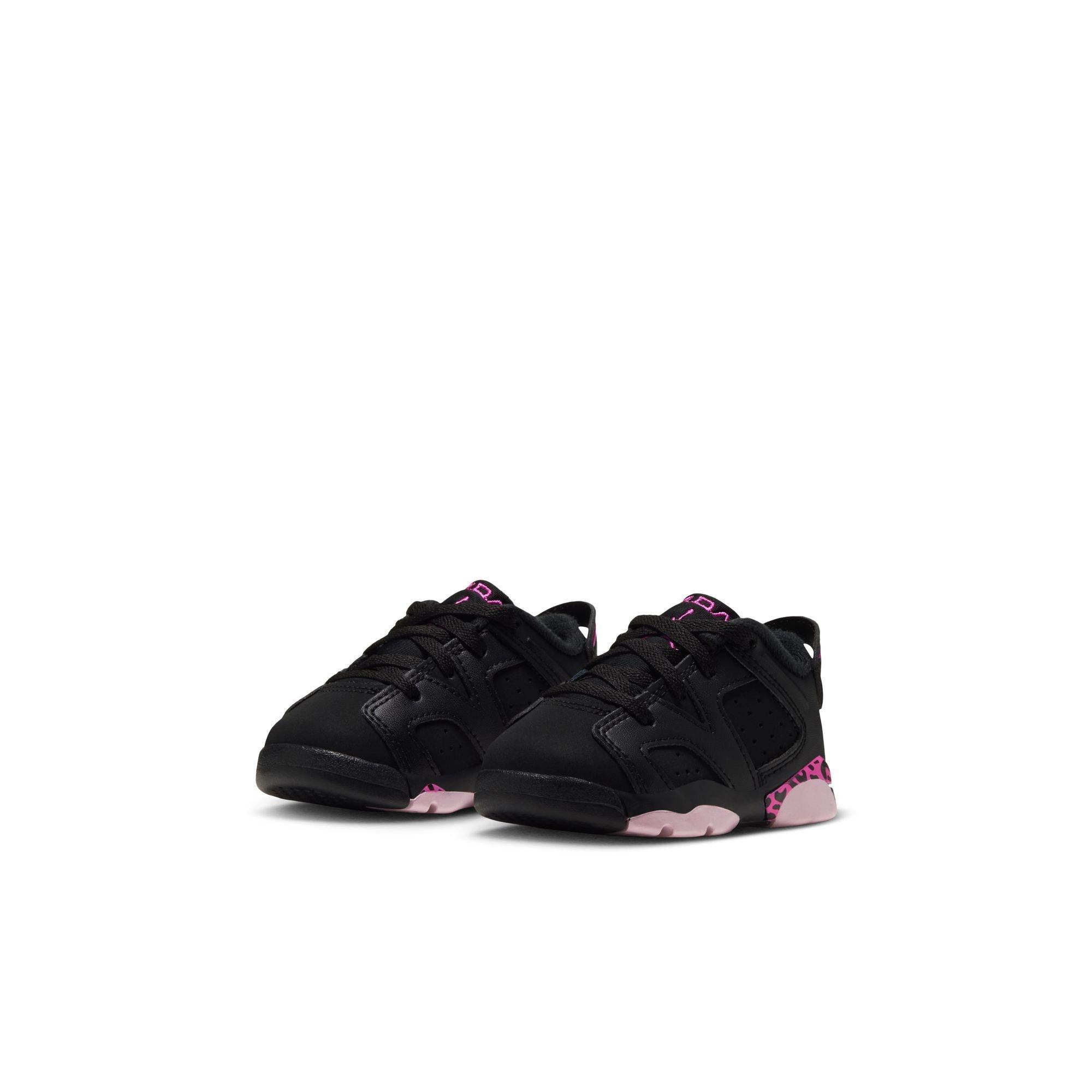 Jordan 6 Retro "Fierce Pink" Toddler Kids' Shoe - BLACK/LASER FUCHSIA/PINK FOAM