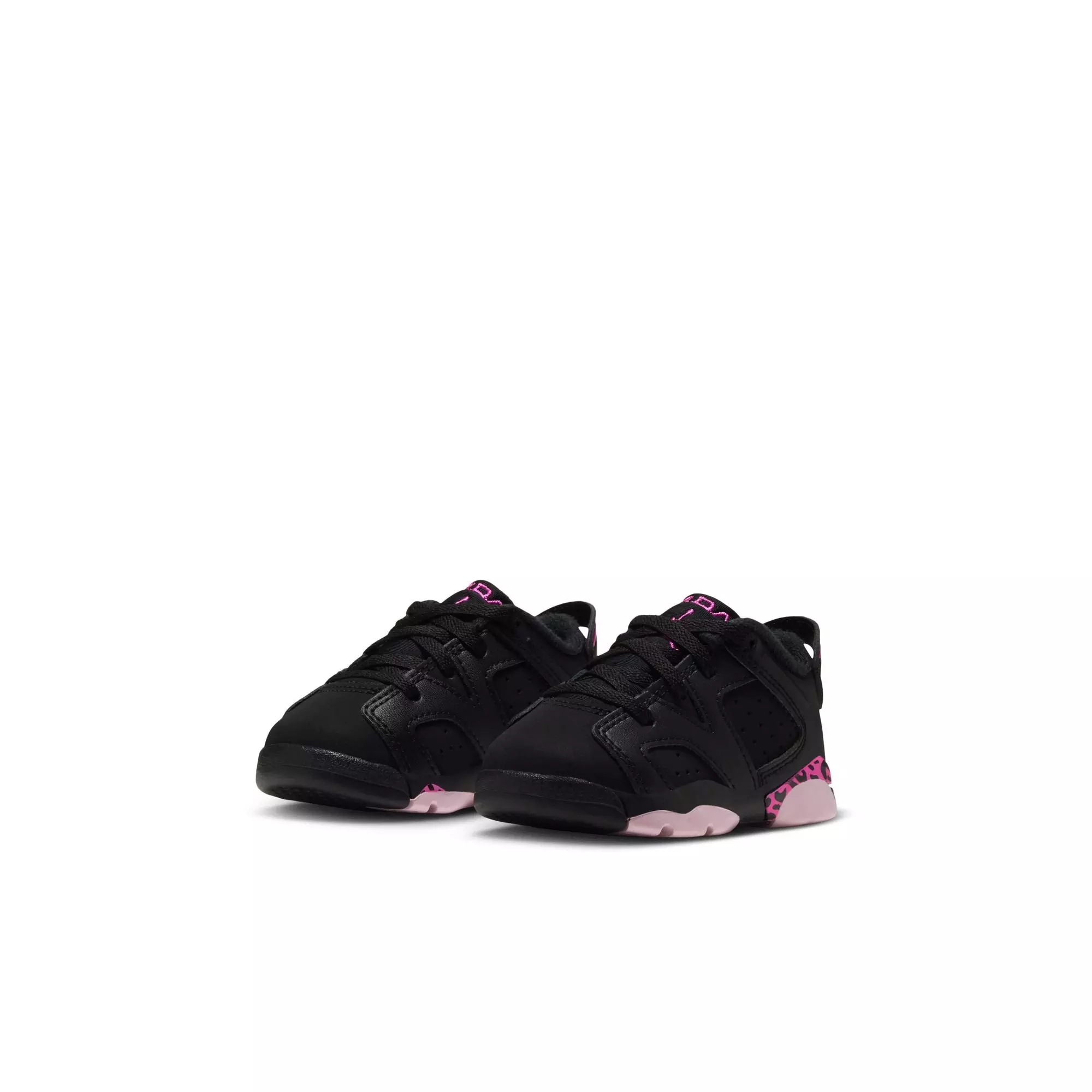 Jordan 6 Retro "Fierce Pink" Toddler Kids' Shoe - BLACK/LASER FUCHSIA/PINK FOAM