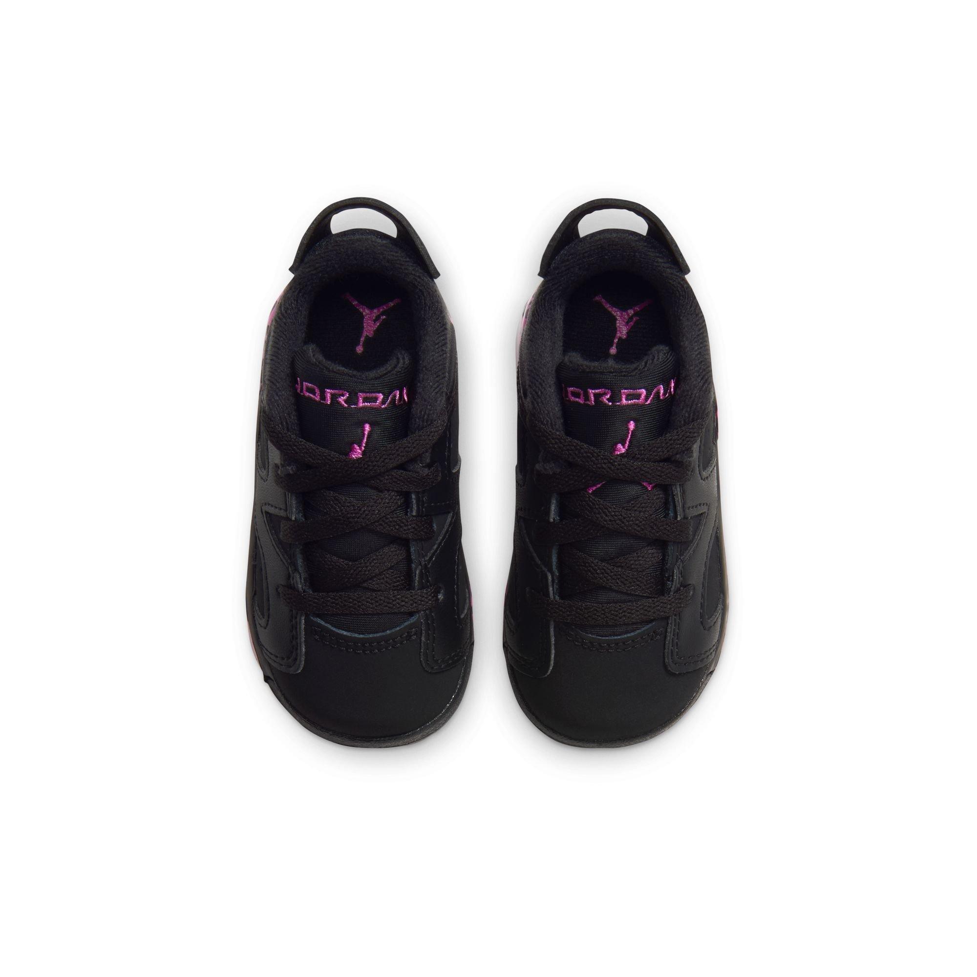 Jordan 6 Retro "Fierce Pink" Toddler Kids' Shoe - BLACK/LASER FUCHSIA/PINK FOAM